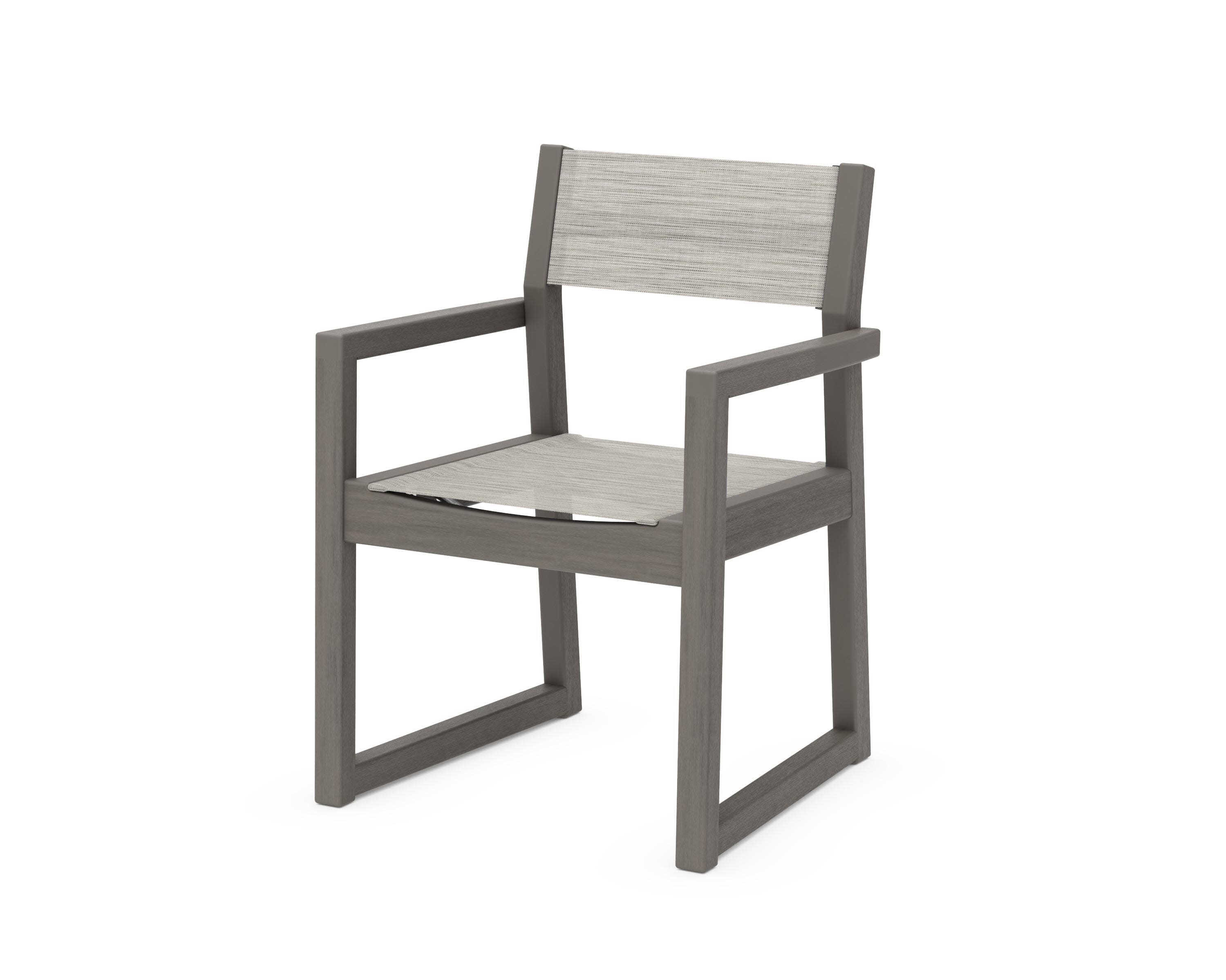 EDGE Sling Dining Arm Chair in Driftwood / Birch Sling
