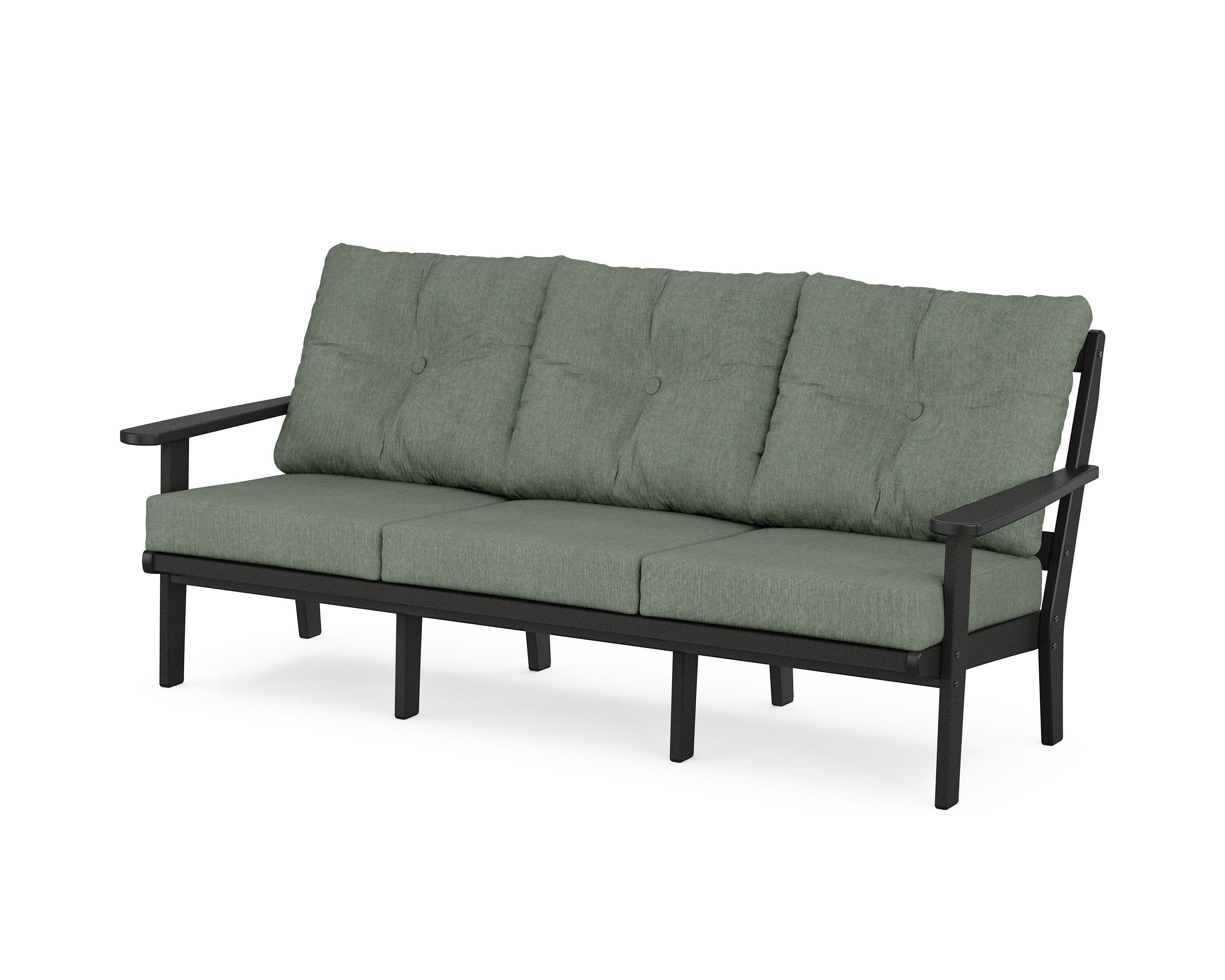 Mission Deep Seating Sofa in Black / Cast Sage