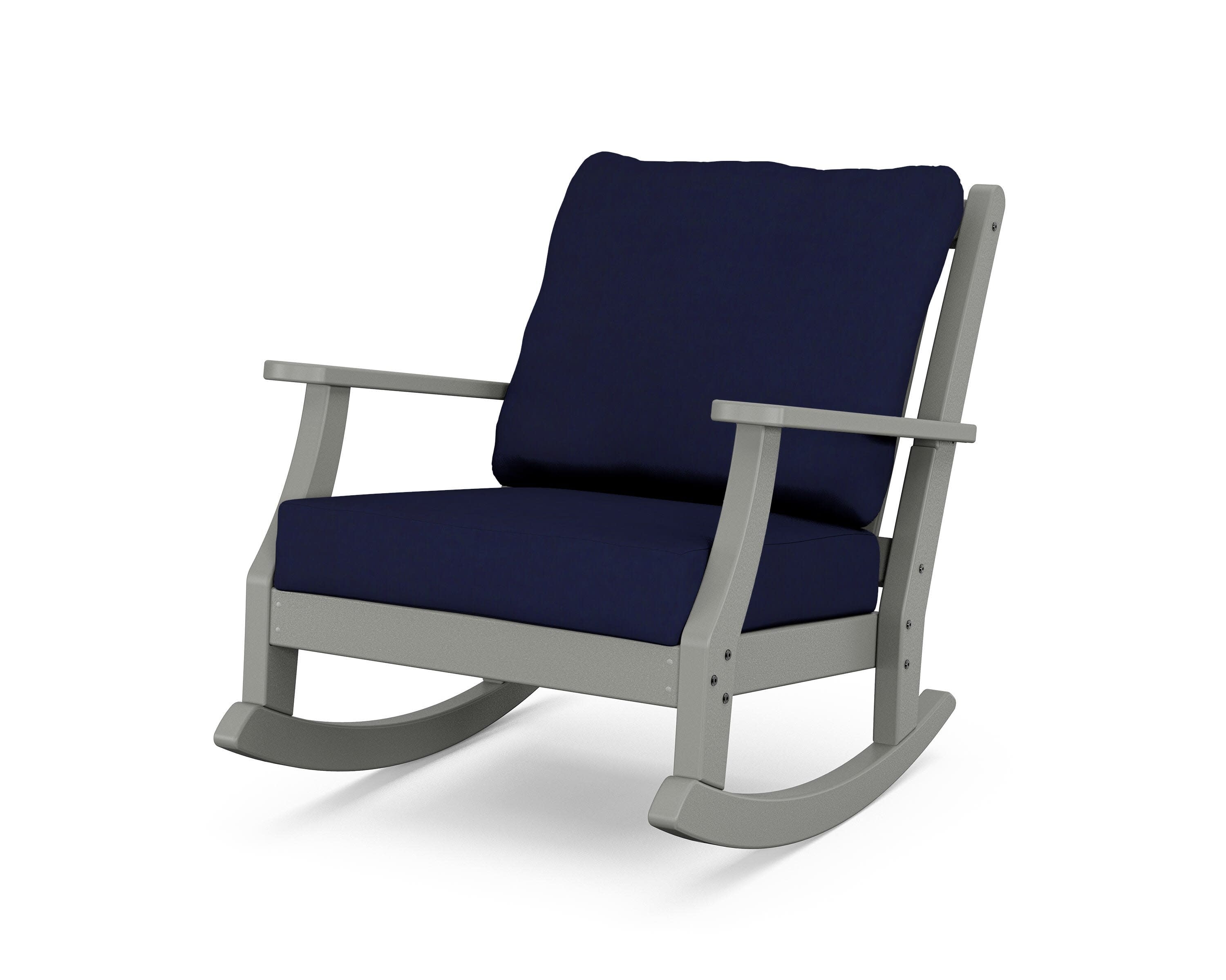 Wovendale Deep Seating Rocking Chair in Slate Grey / Navy