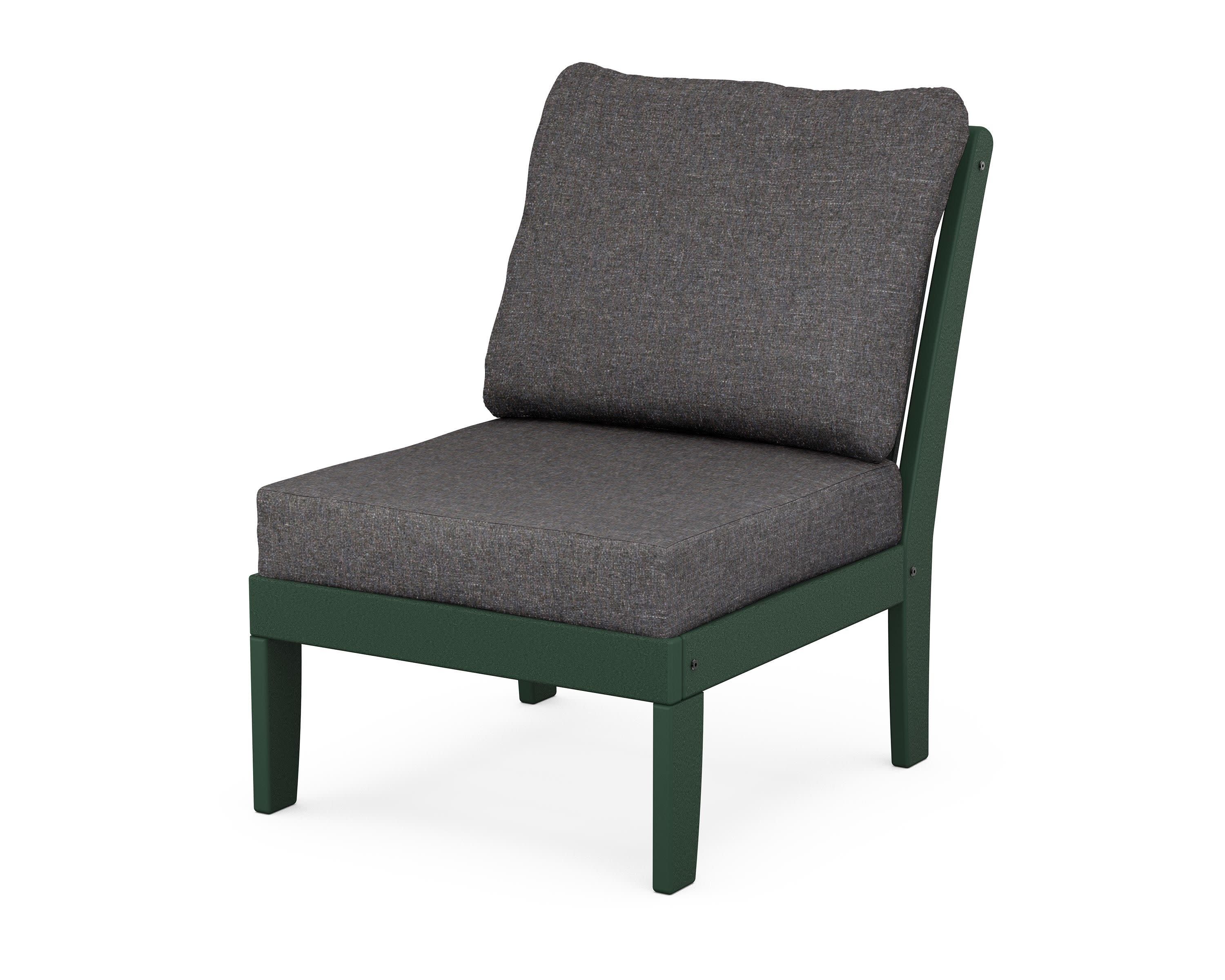 Braxton Modular Armless Chair in Green / Ash Charcoal