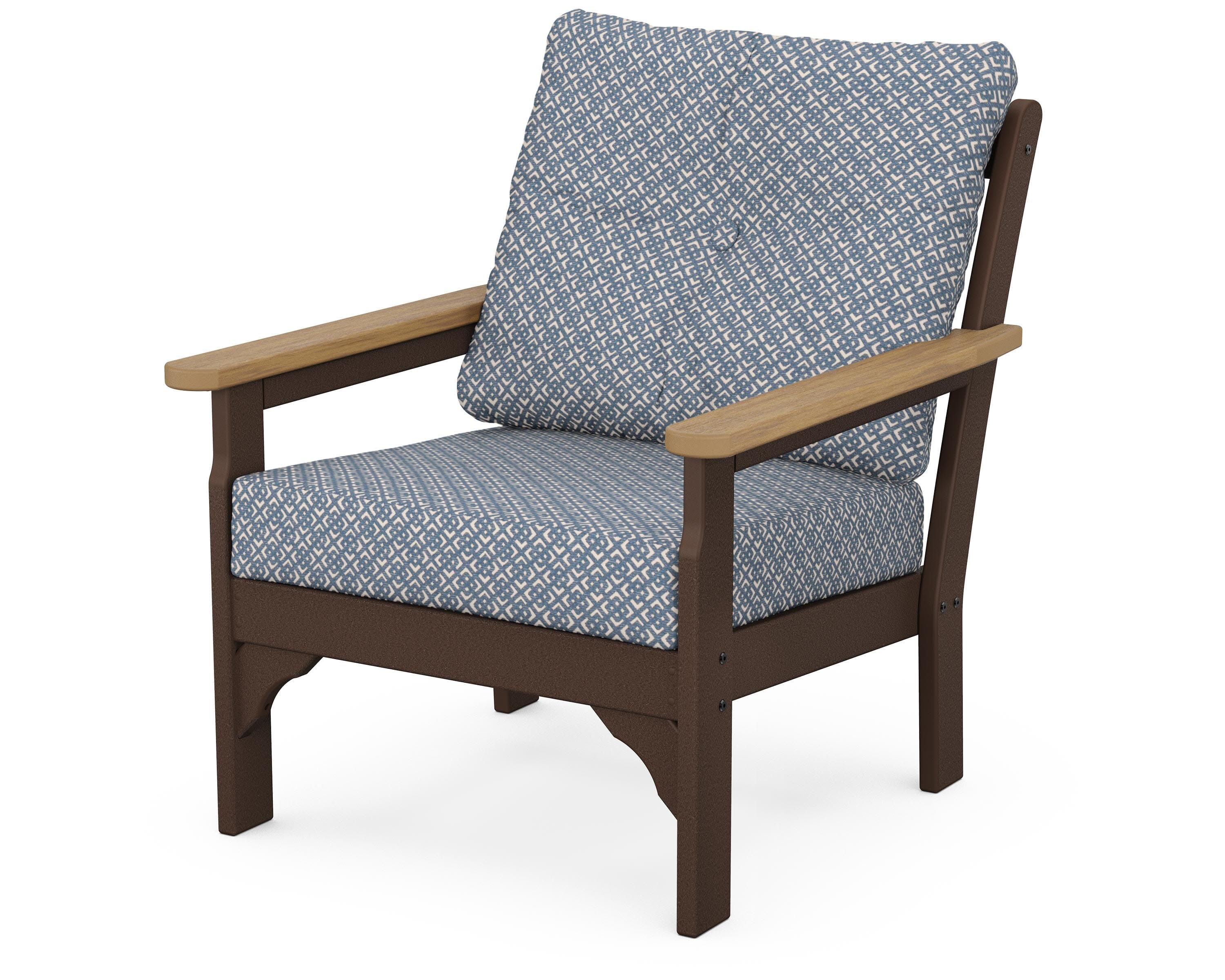 Vineyard Deep Seating Chair in Mahogany / Natural / Hopscotch