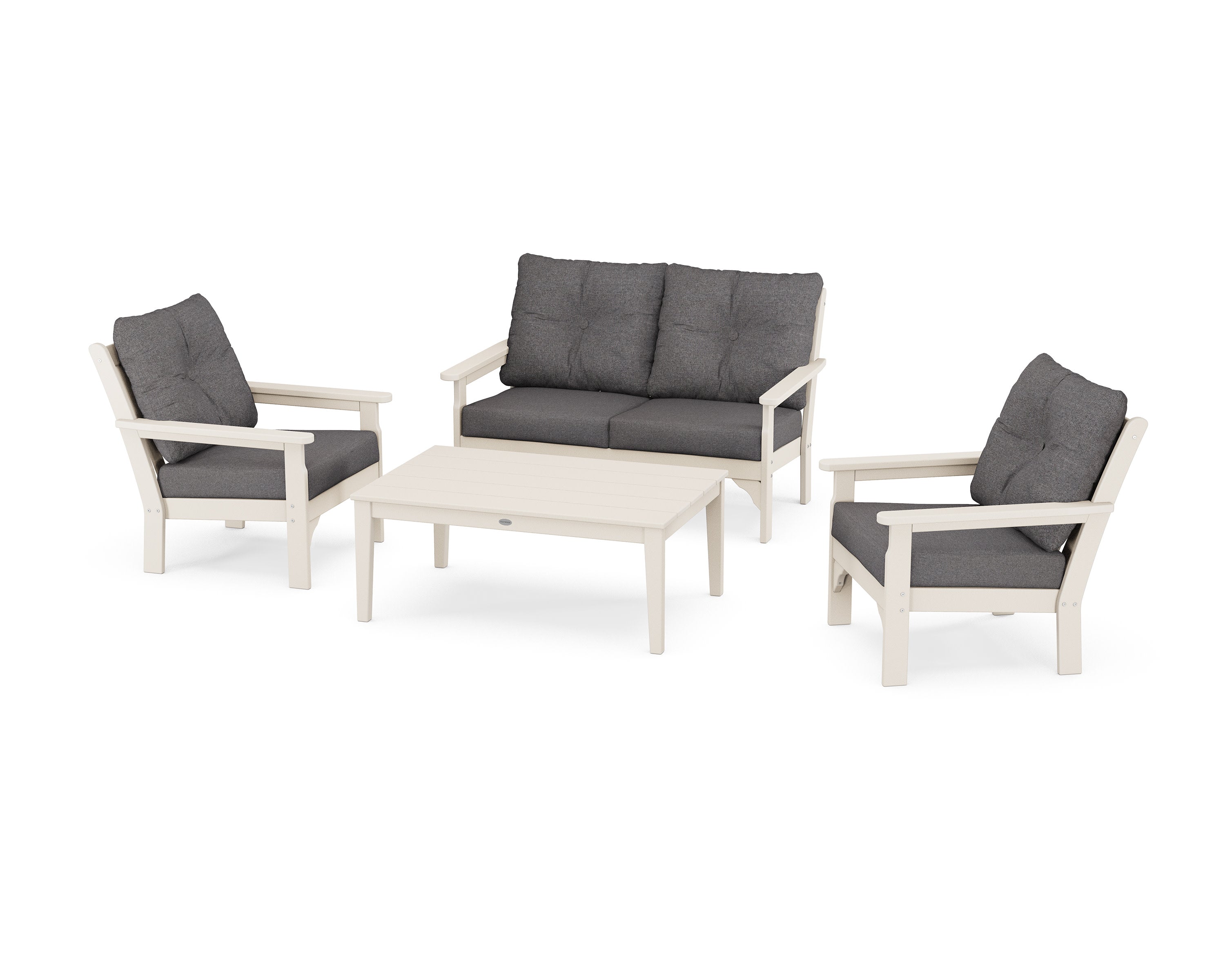 Vineyard 4-Piece Deep Seating Set in Sand / Ash Charcoal