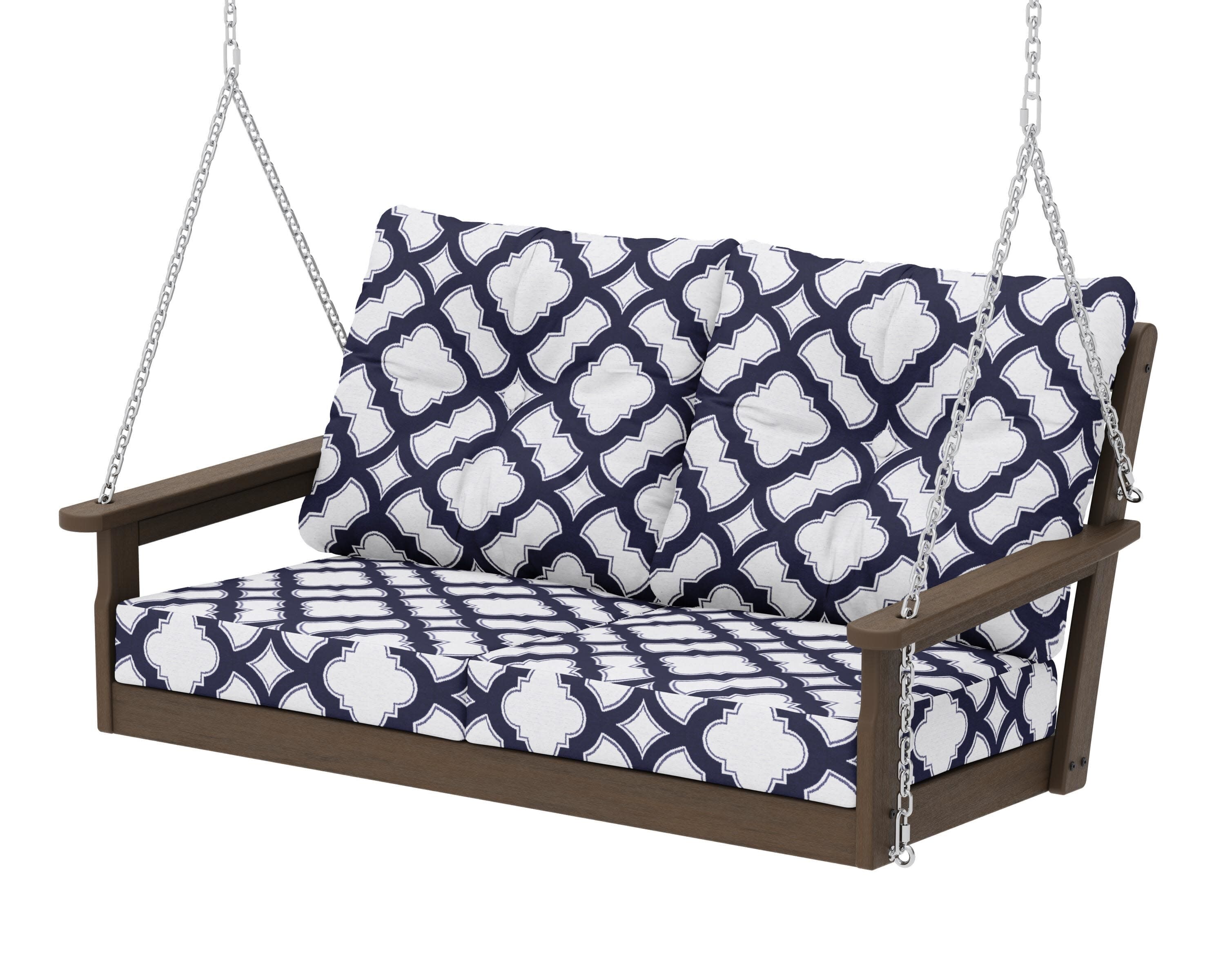 Vineyard Deep Seating Swing in Kona / Trellis Navy