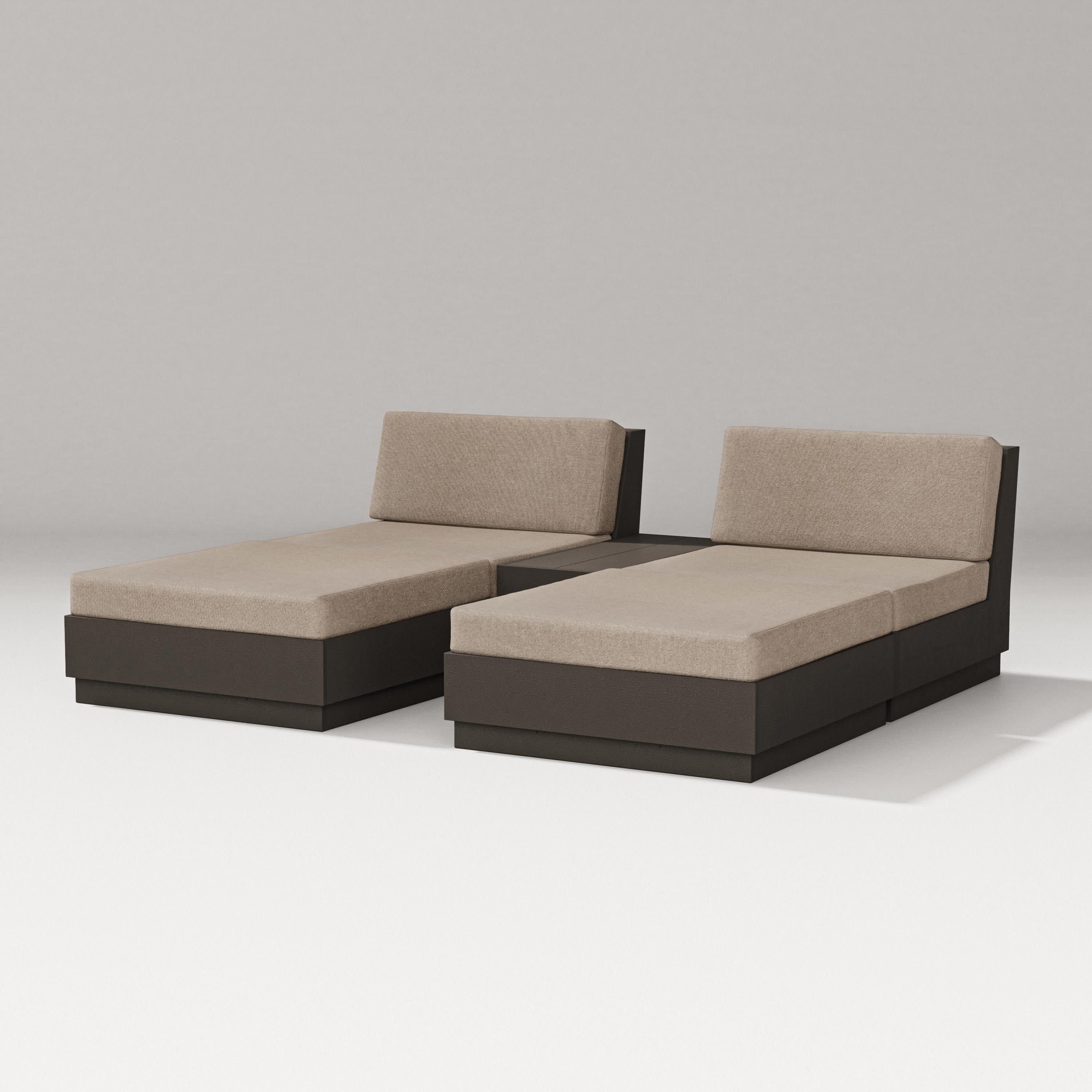 Elevate Double Chaise Set in Vintage Coffee / Spiced Burlap