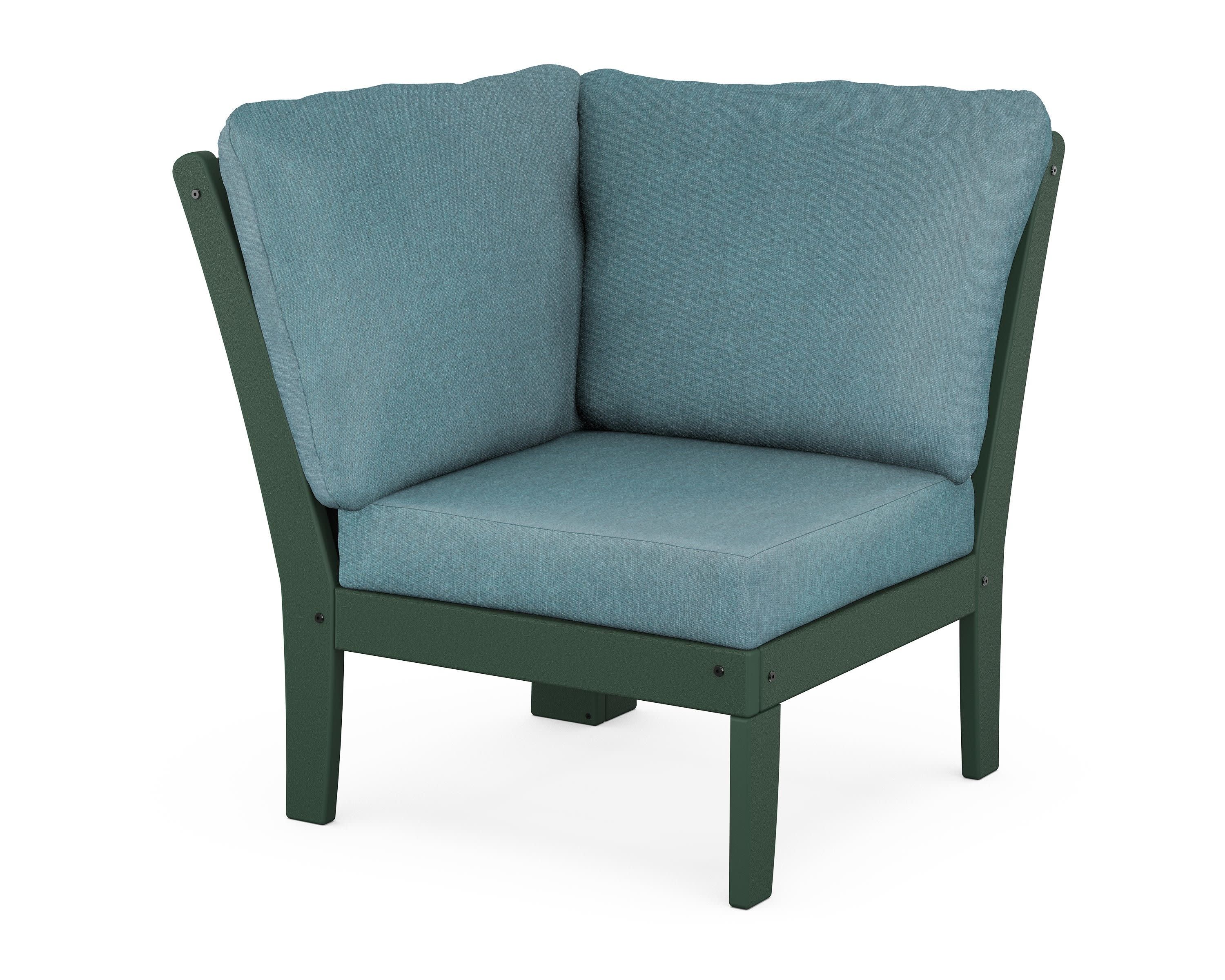 Braxton Modular Corner Chair in Green / Ocean Teal