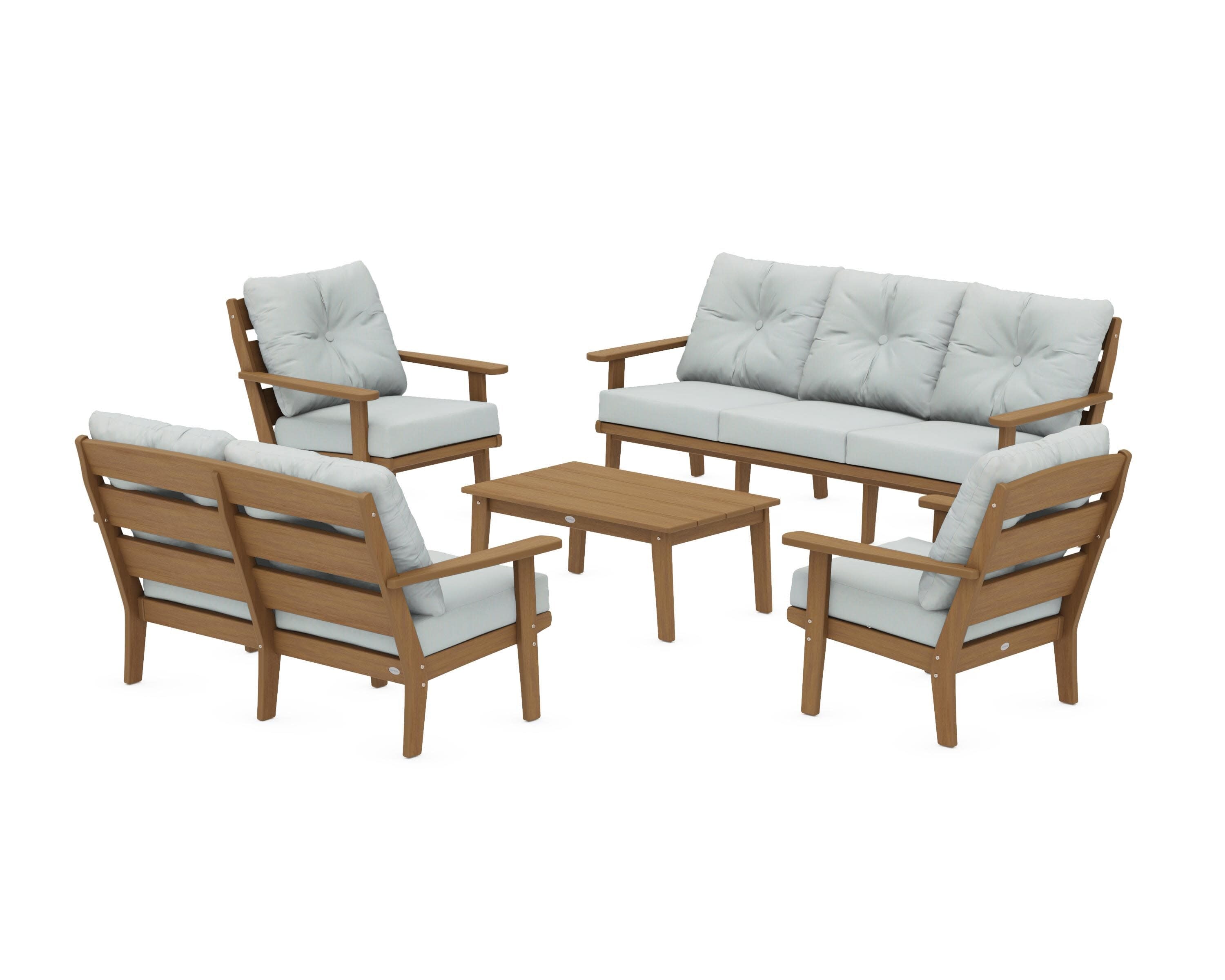 Lakeside 5-Piece Lounge Sofa Set in Natural / Spa