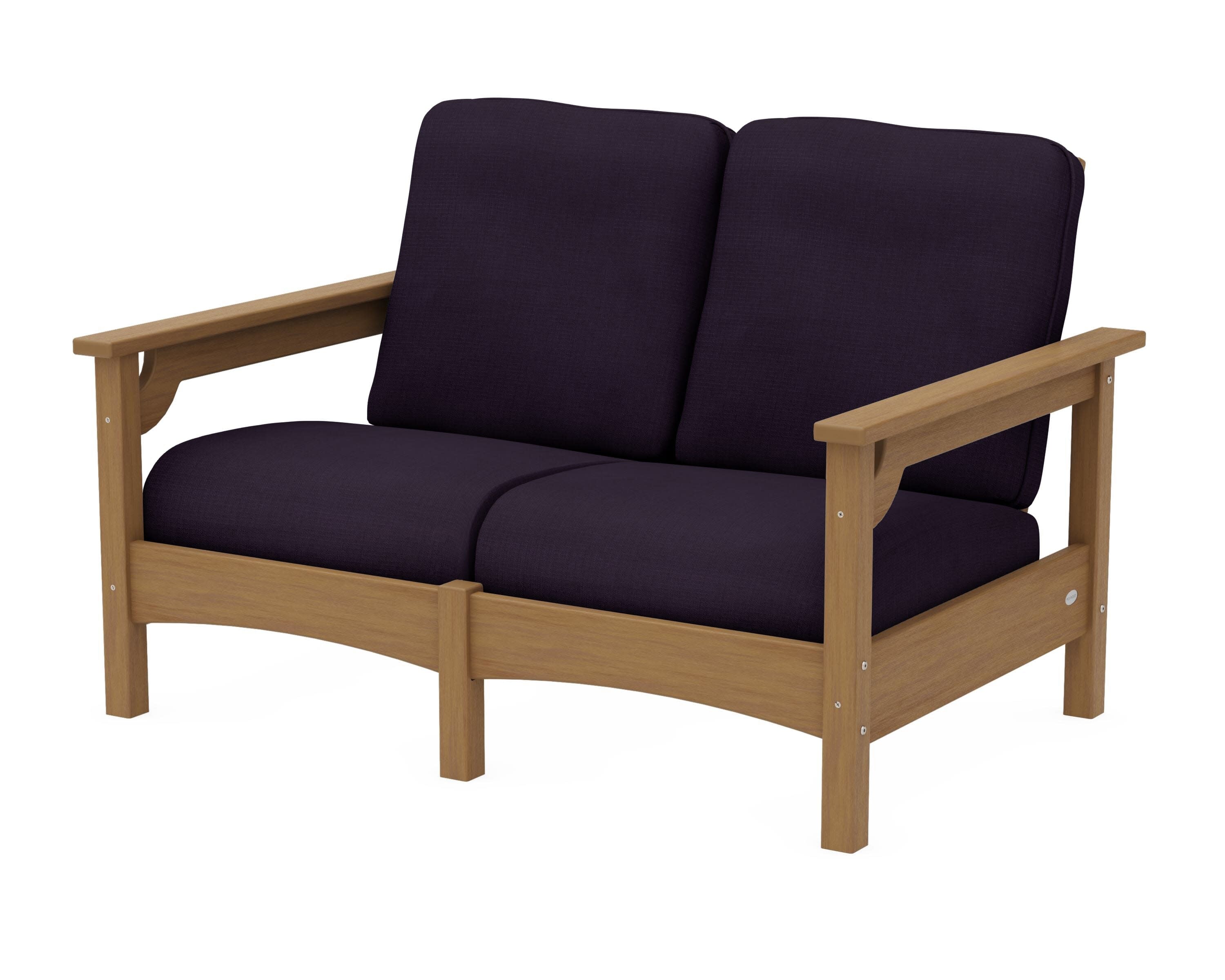 Club Loveseat in Natural / Navy Linen