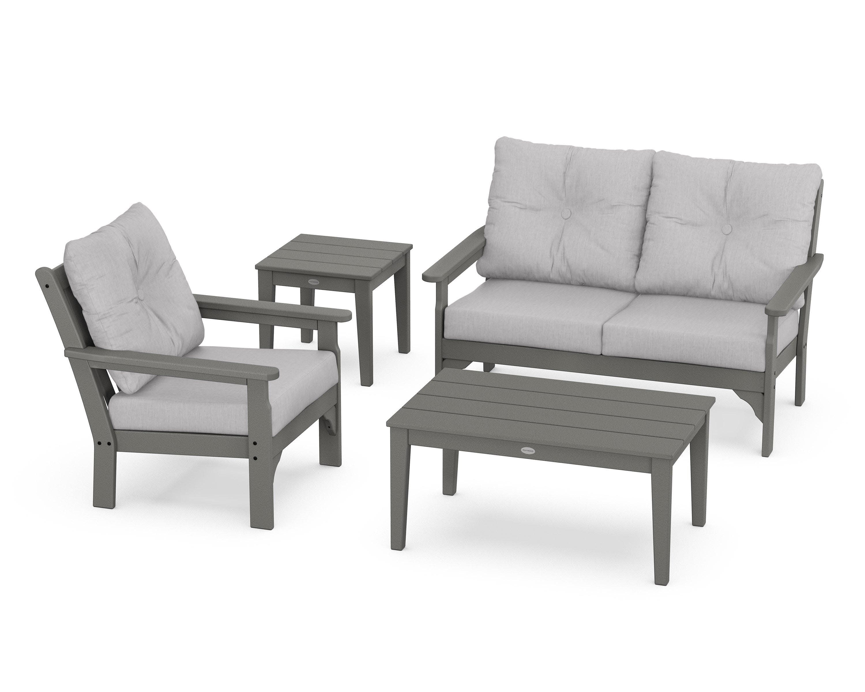 Vineyard 4-Piece Deep Seating Set in Slate Grey / Granite