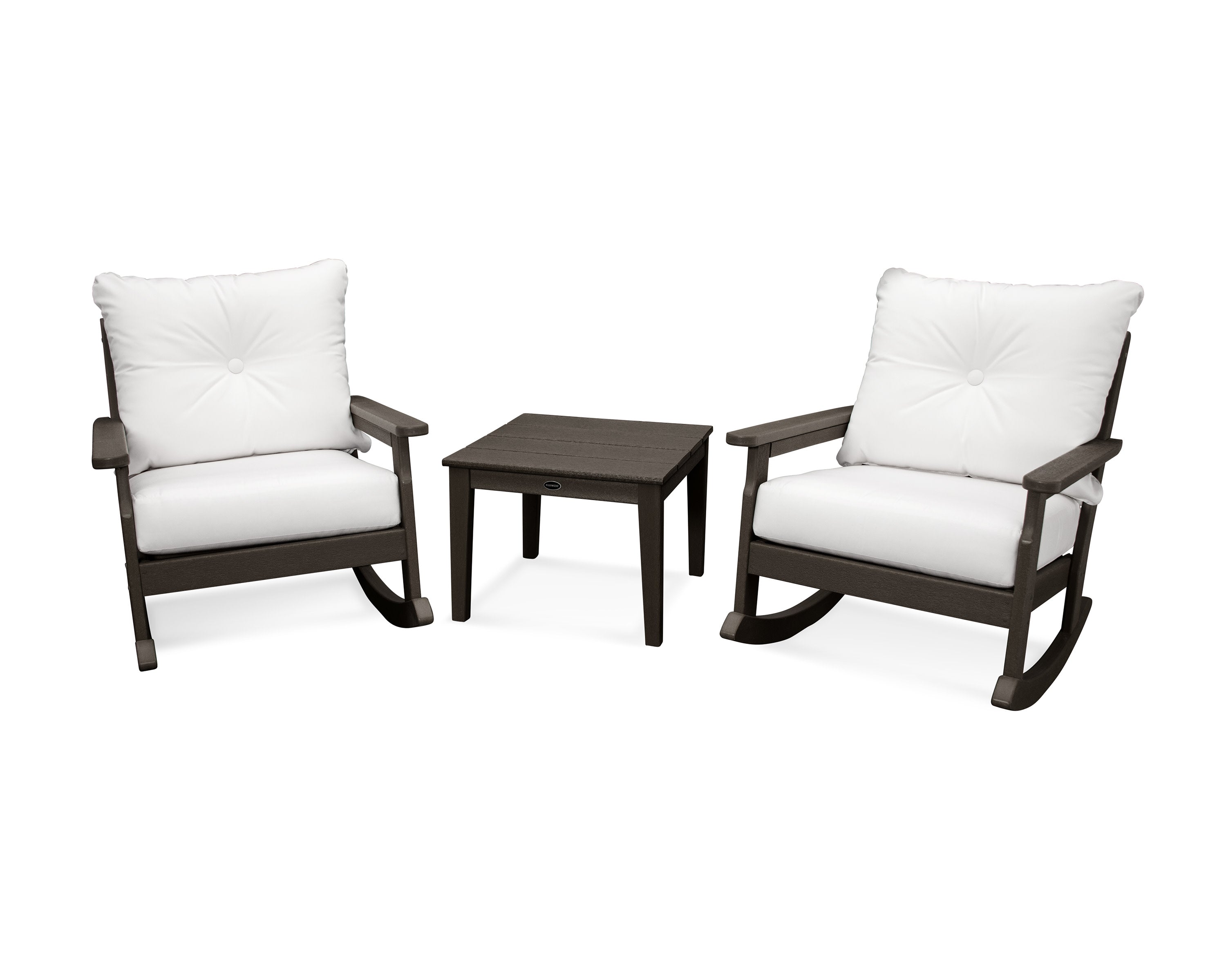 Vineyard 3-Piece Deep Seating Rocker Set in Vintage Coffee / Natural