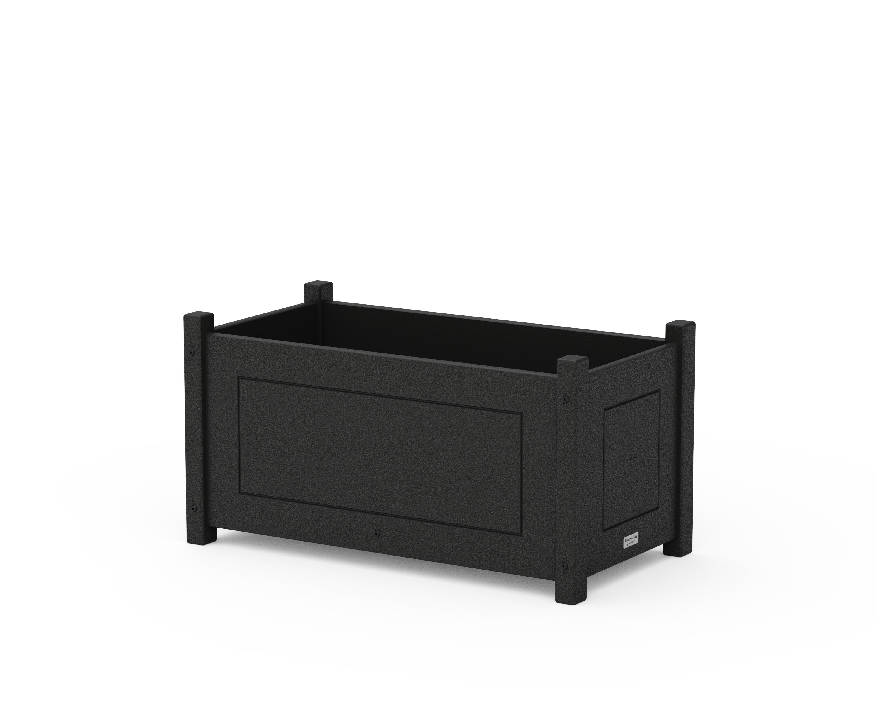 Country Living Rectangle Double Planter Box in Black