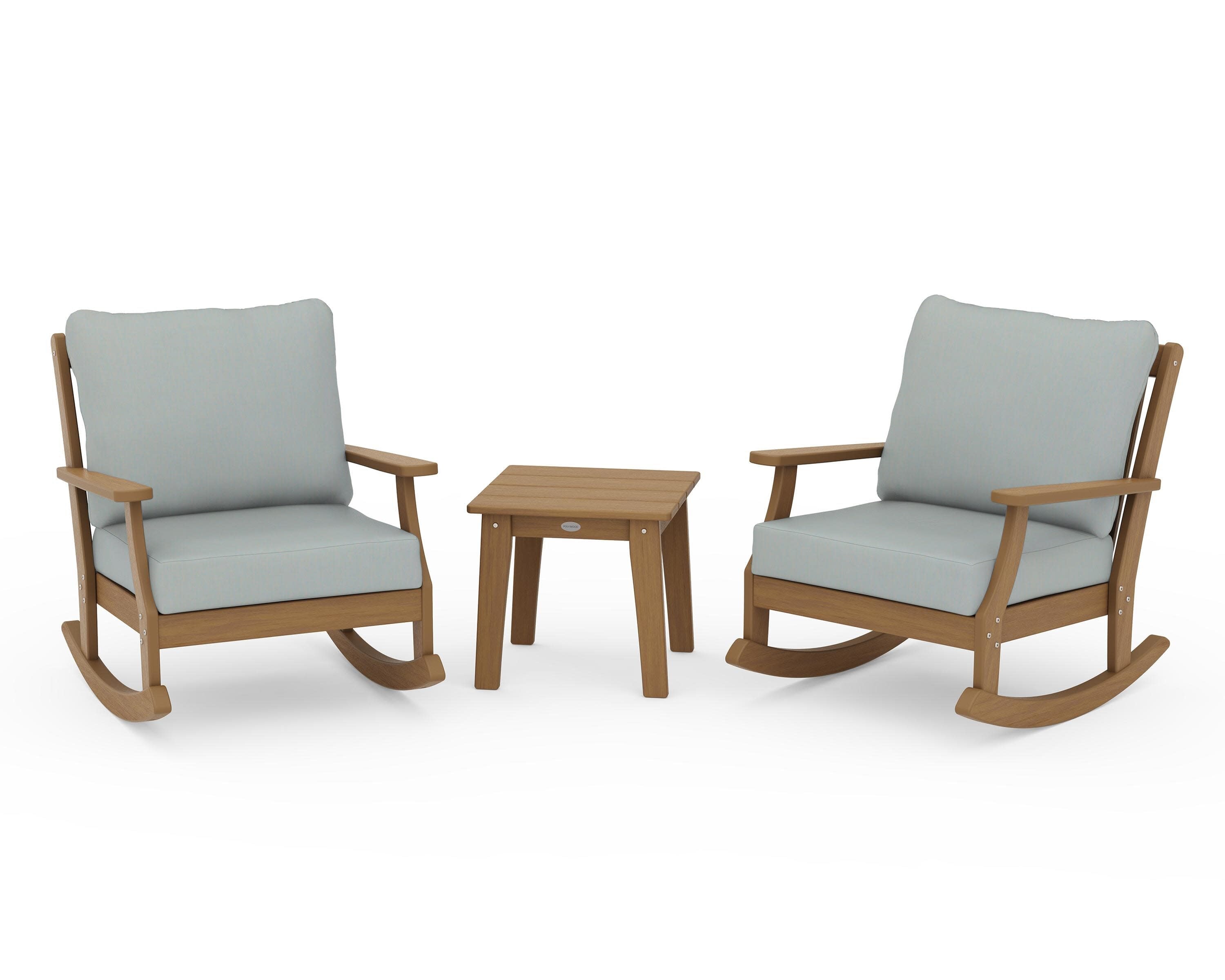Braxton 3-Piece Deep Seating Rocker Set in Natural / Spa