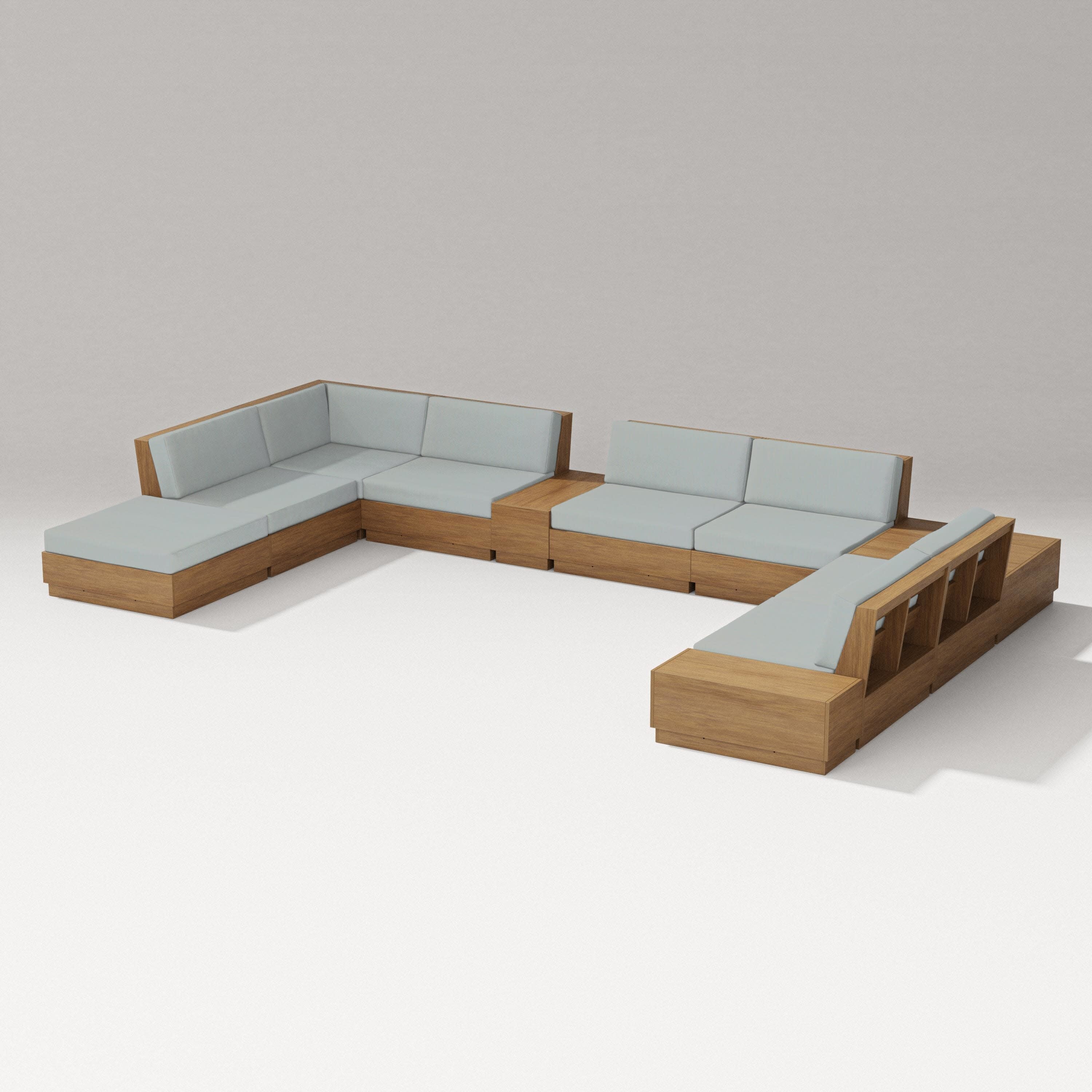 Elevate 11-Piece Conversation Sectional Set in Natural / Spa