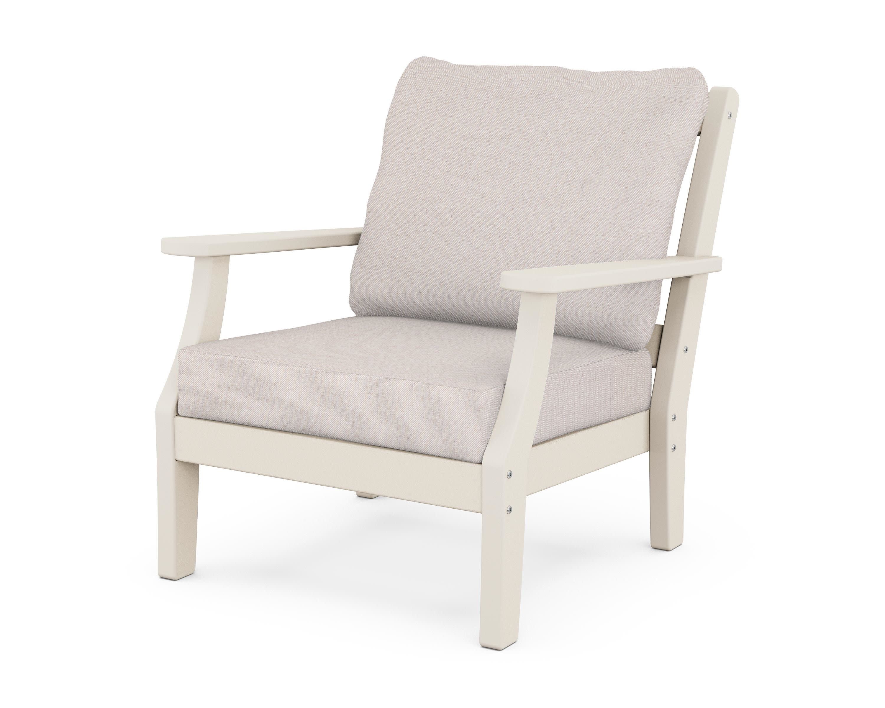 Chinoiserie Deep Seating Chair in Sand / Dune Burlap
