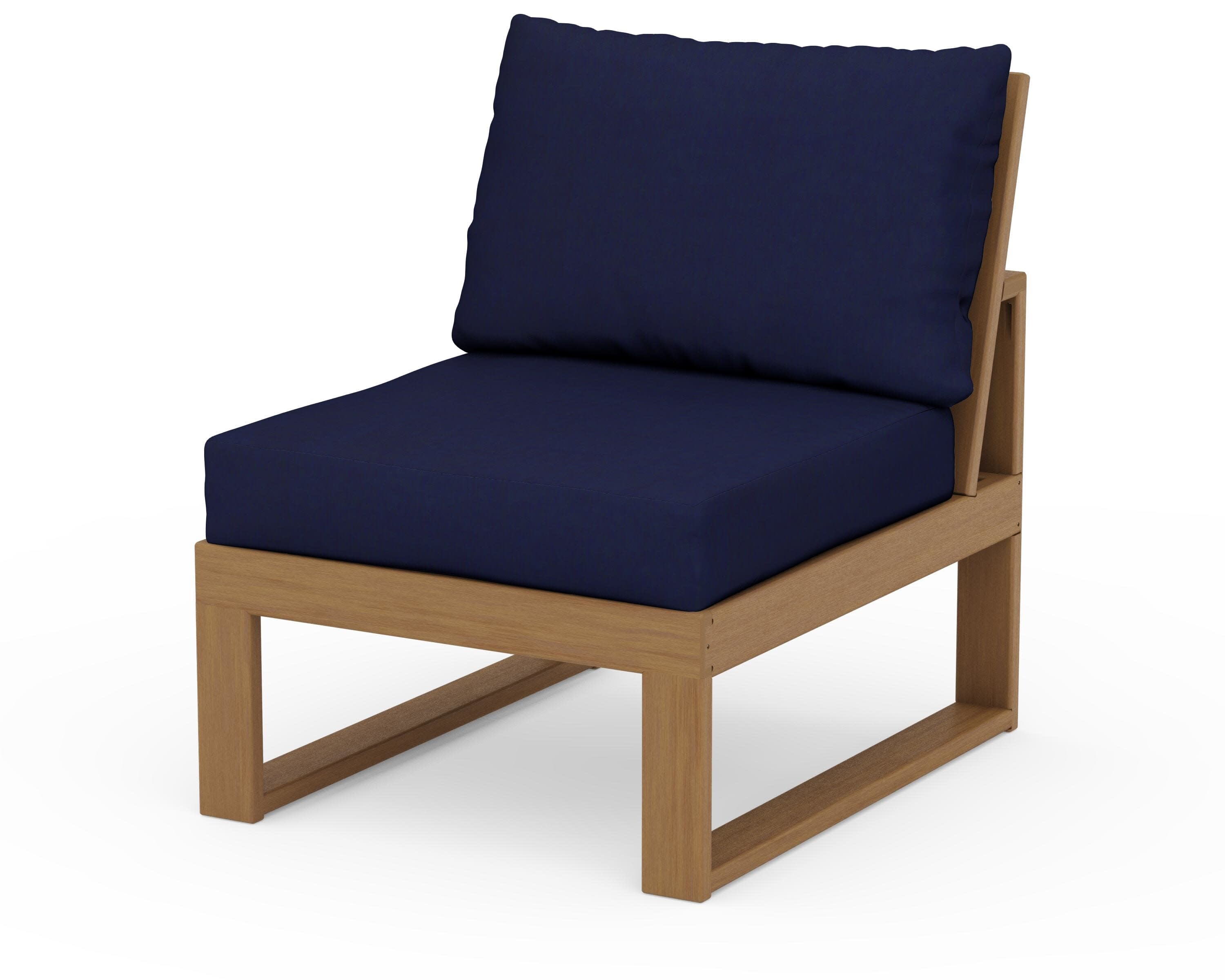 Modular Armless Chair in Natural / Navy