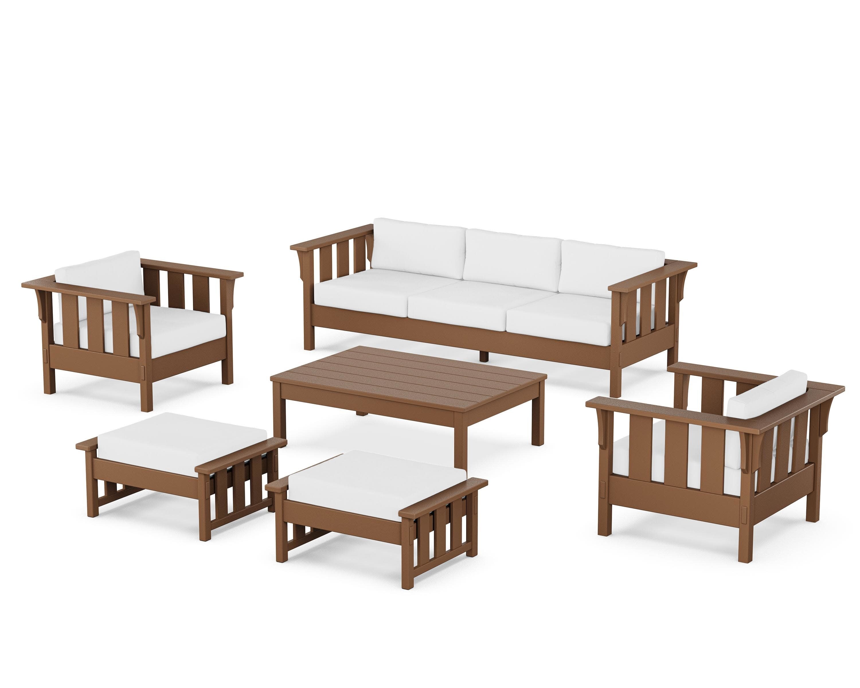 Acadia 6-Piece Lounge Sofa Set in Teak / Natural