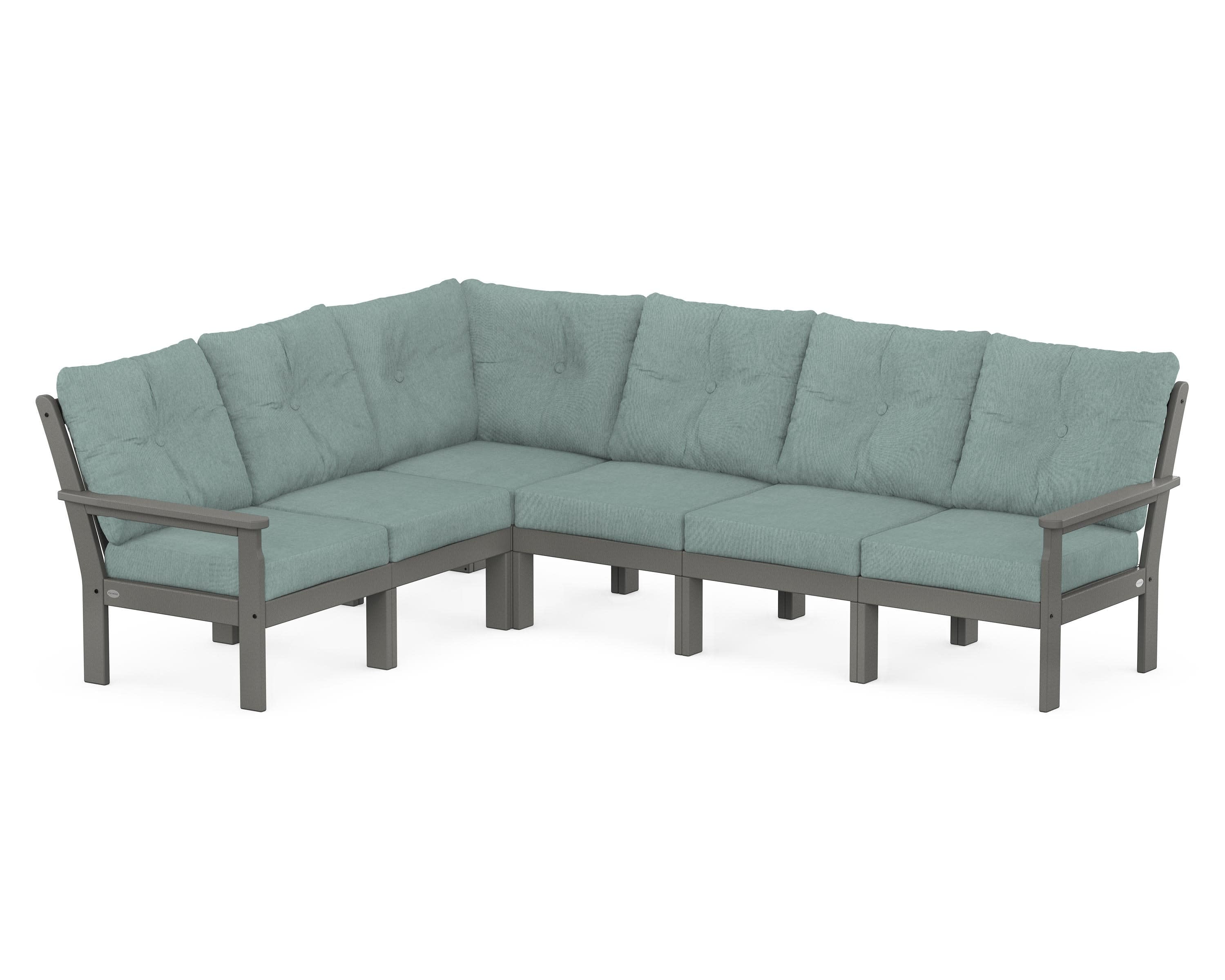 Vineyard 6-Piece Sectional in Slate Grey / Glacier Spa