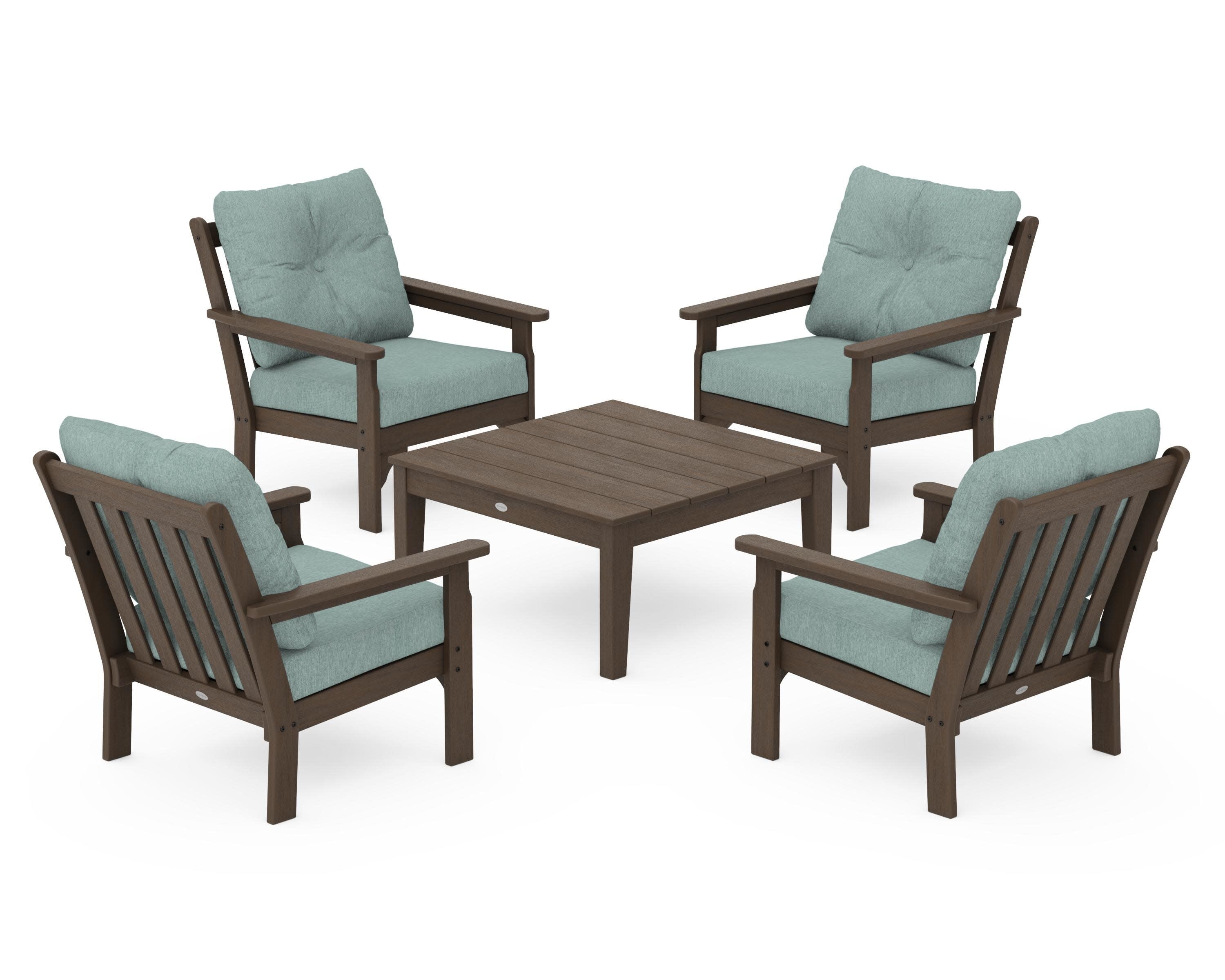 Vineyard 5-Piece Deep Seating Conversation Set in Kona / Glacier Spa