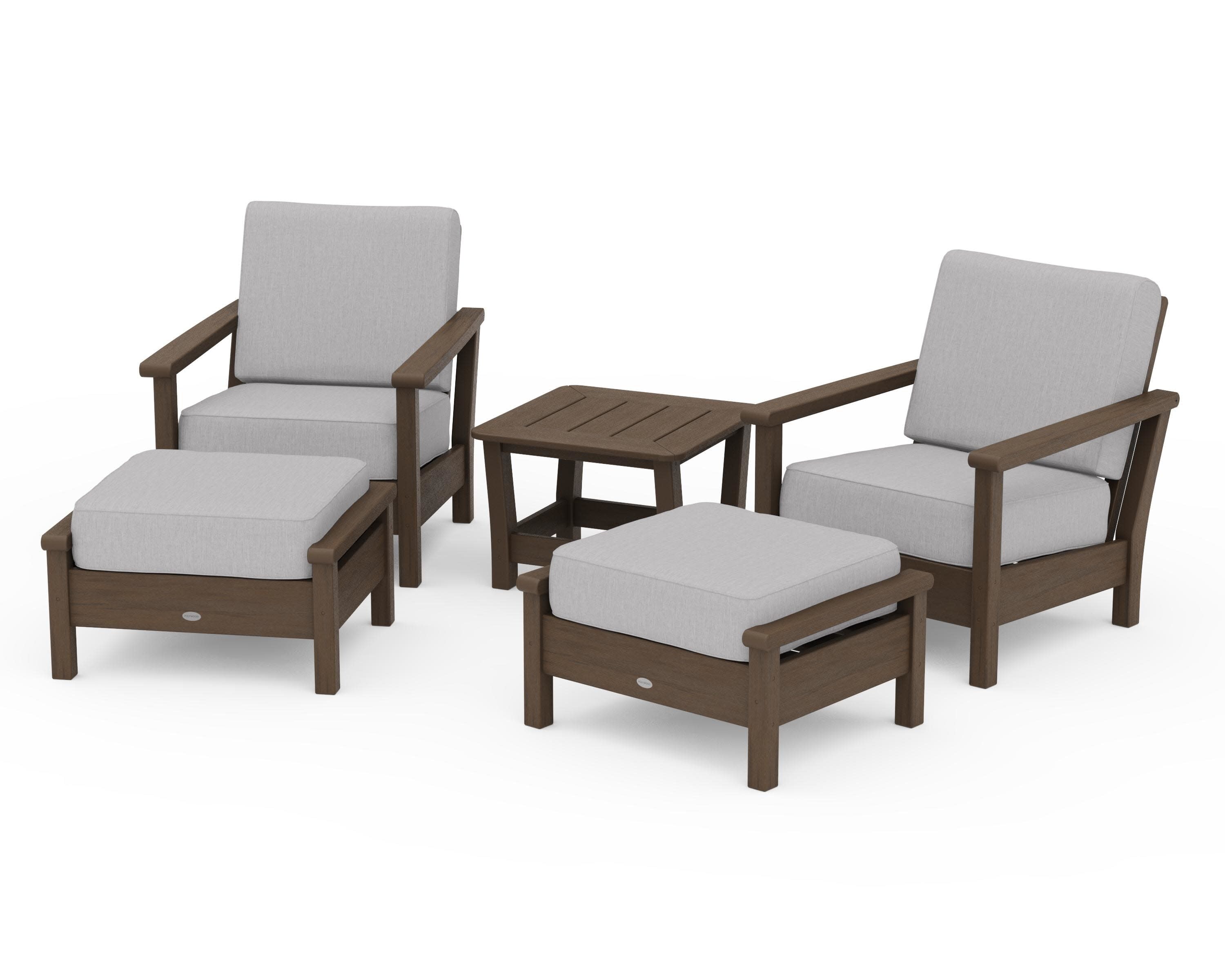 Harbour 5-Piece Deep Seating Chair Set in Kona / Granite