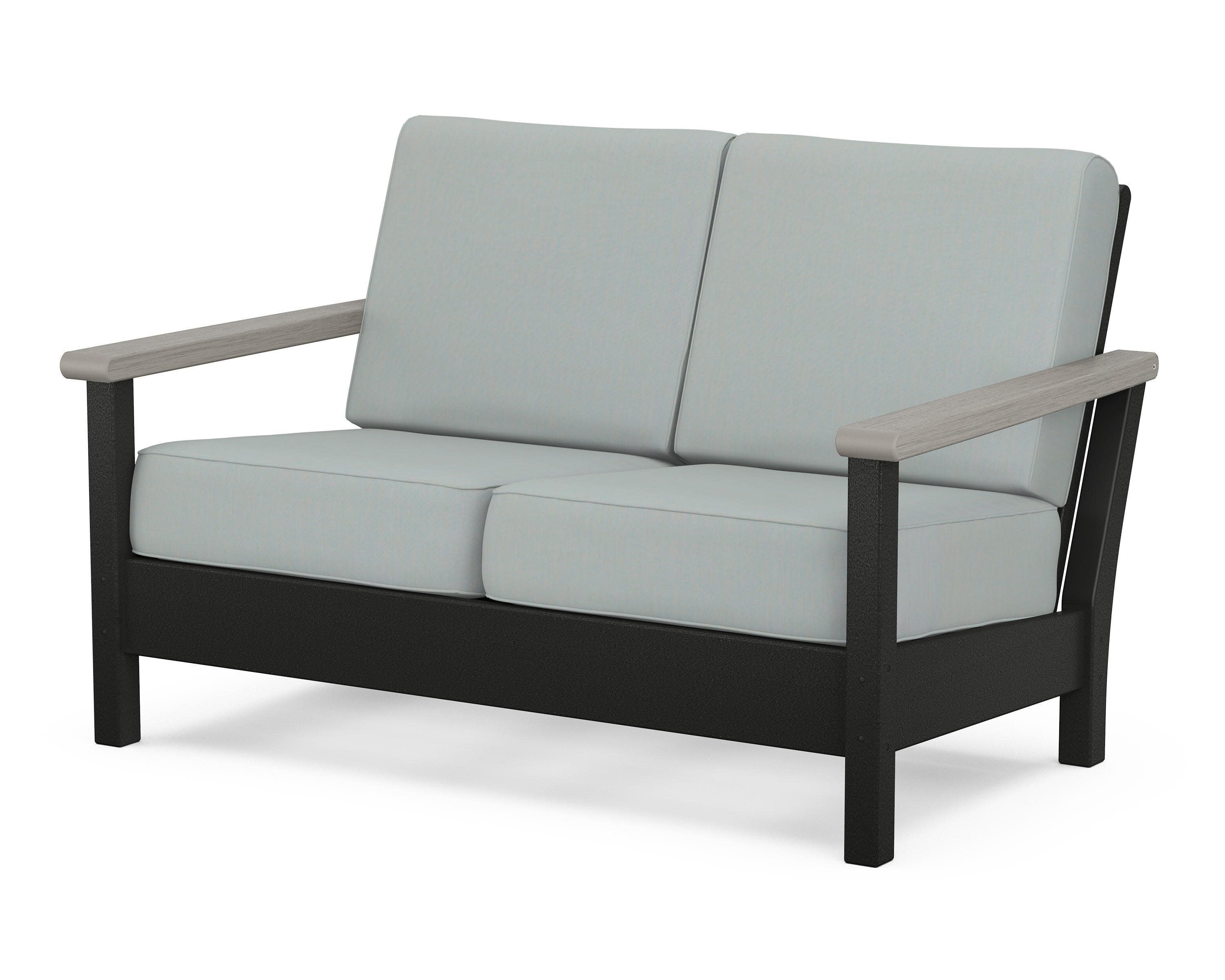 Harbour Deep Seating Loveseat in Black / Driftwood / Spa
