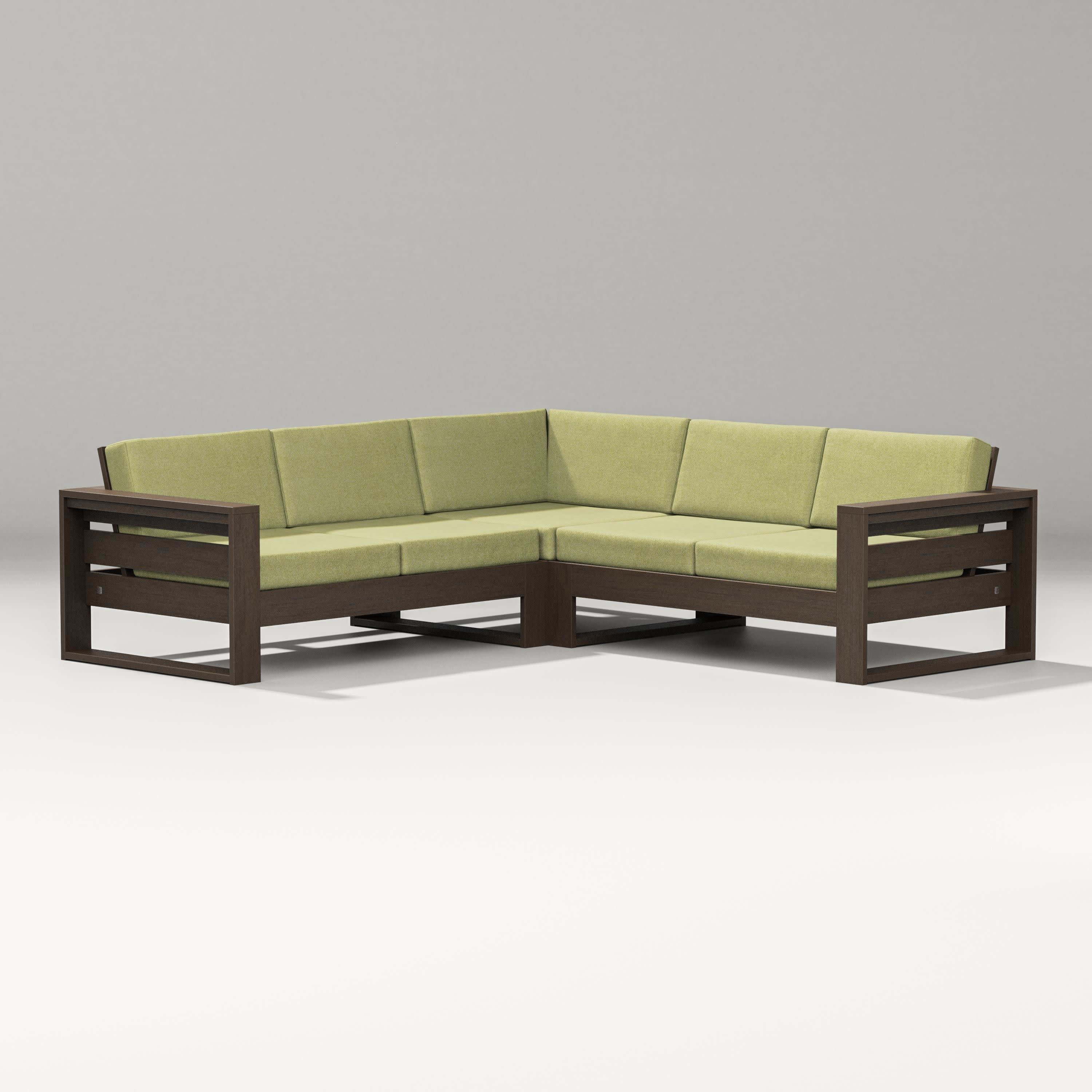 Latitude Corner Sectional in Kona / Chartreuse Boucle