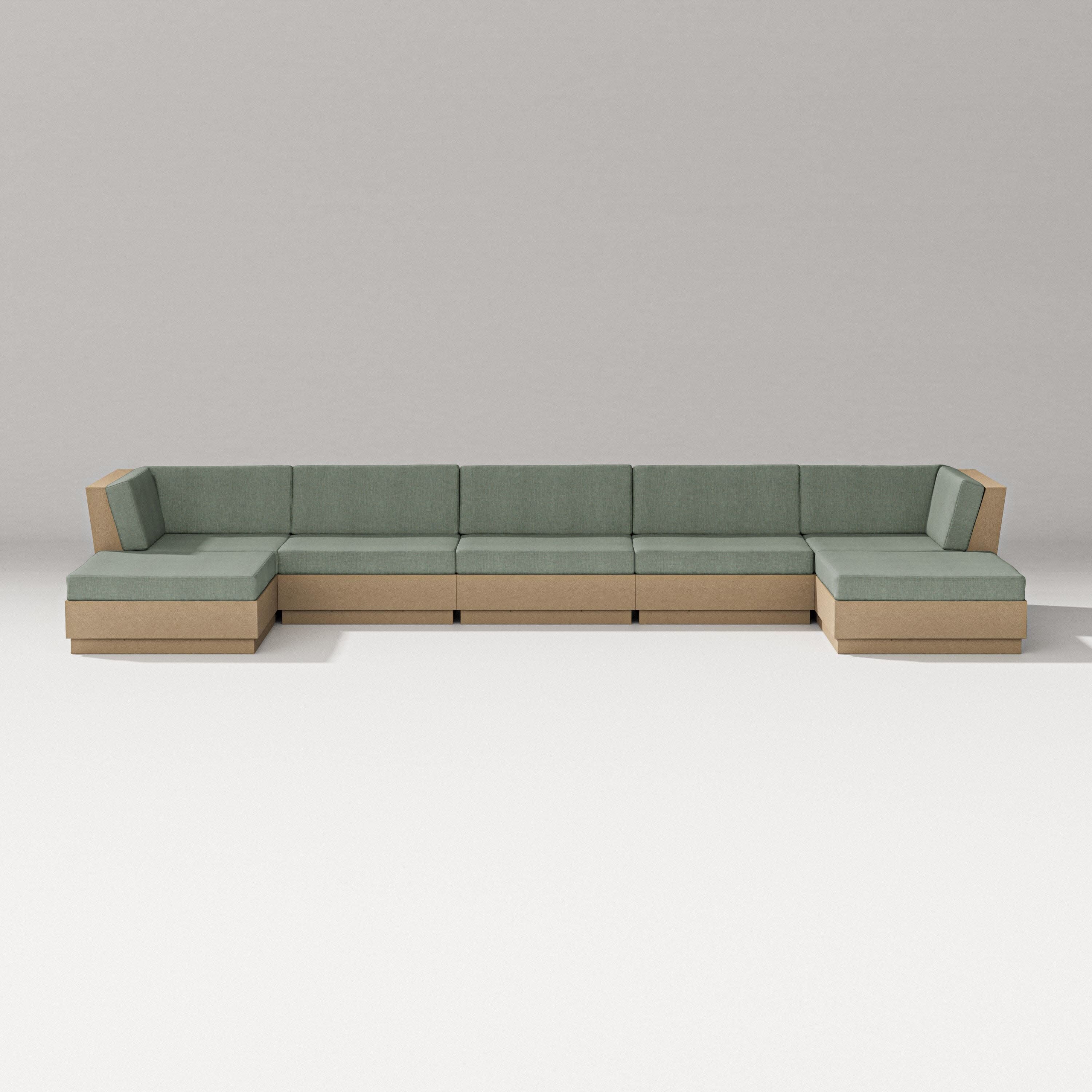 Elevate 7-Piece Double Chaise Sectional in Vintage Sahara / Cast Sage