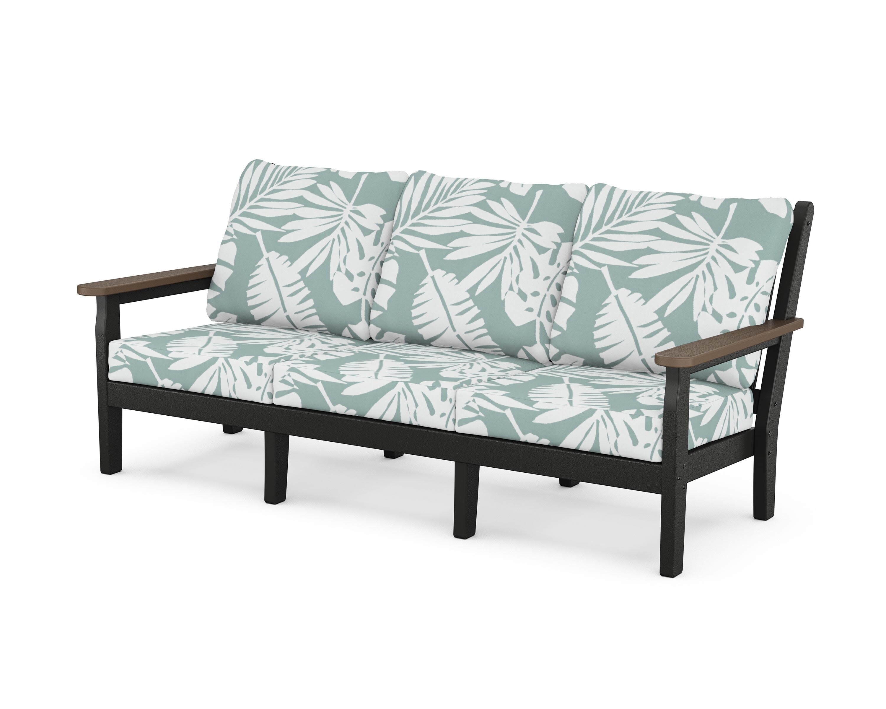 Chippendale Deep Seating Sofa in Black / Kona / Leaf Glacier Spa