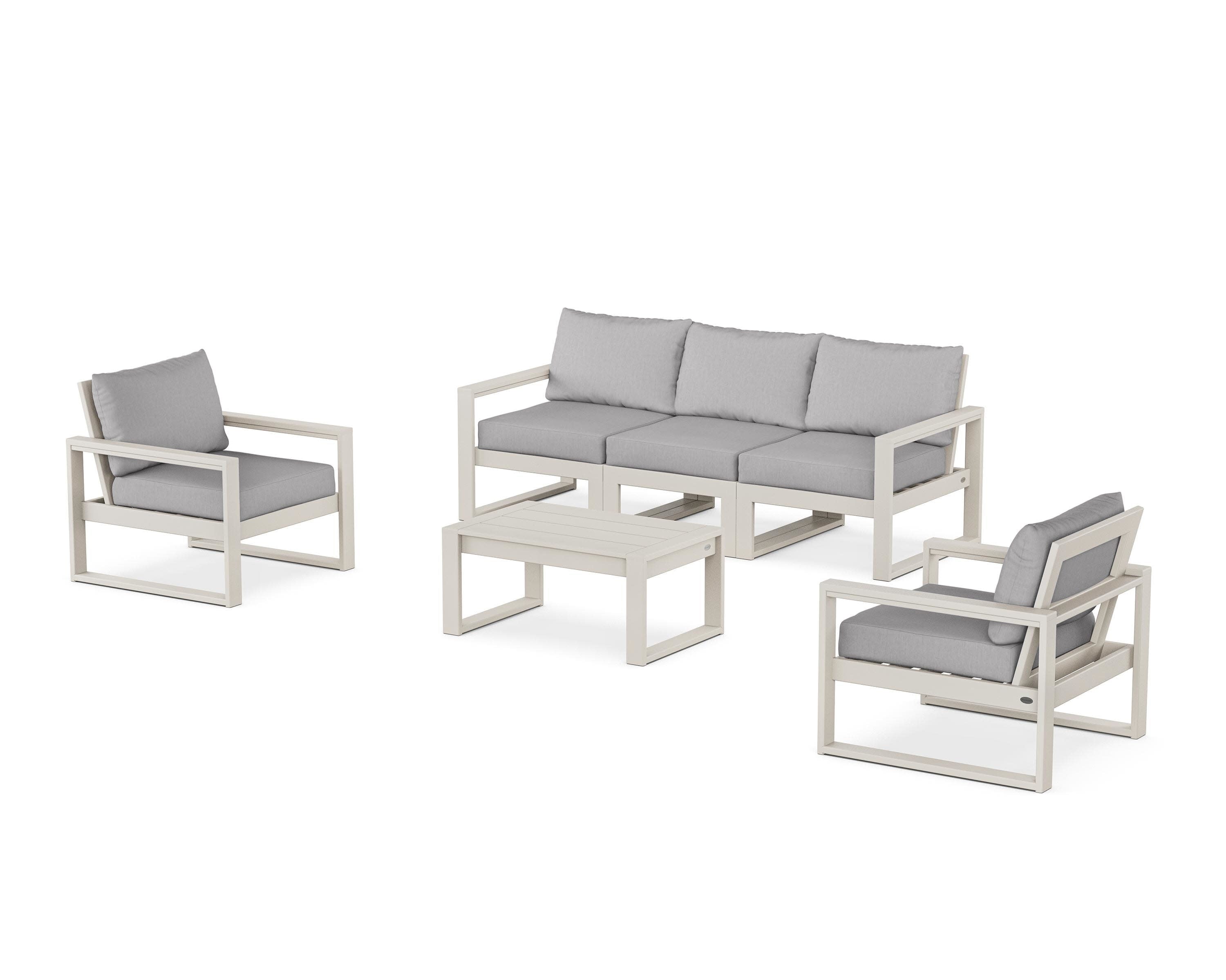 EDGE Sectional 4-Piece Deep Seating Set with Sofa in Sand / Granite