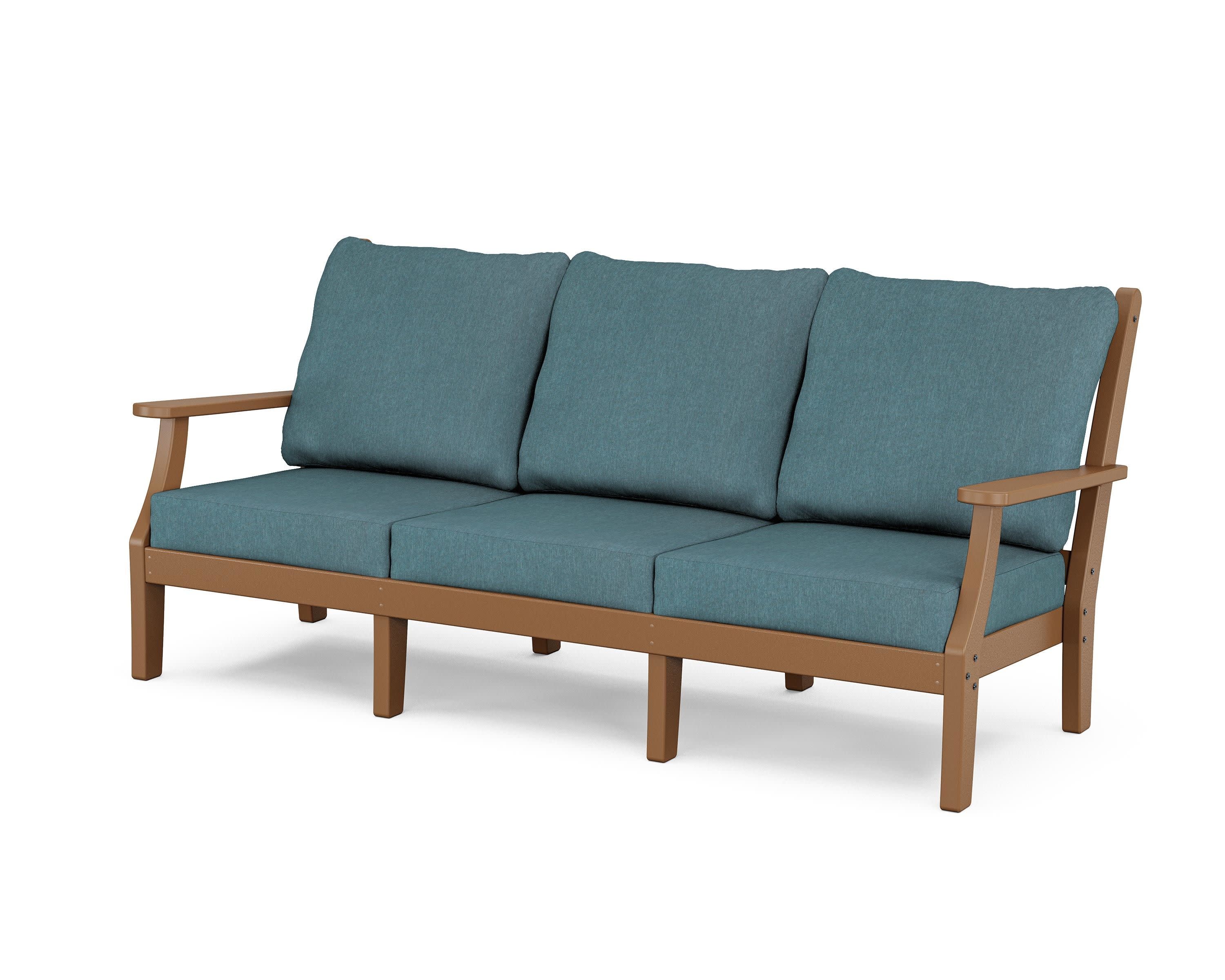 Wovendale Deep Seating Sofa in Teak / Ocean Teal