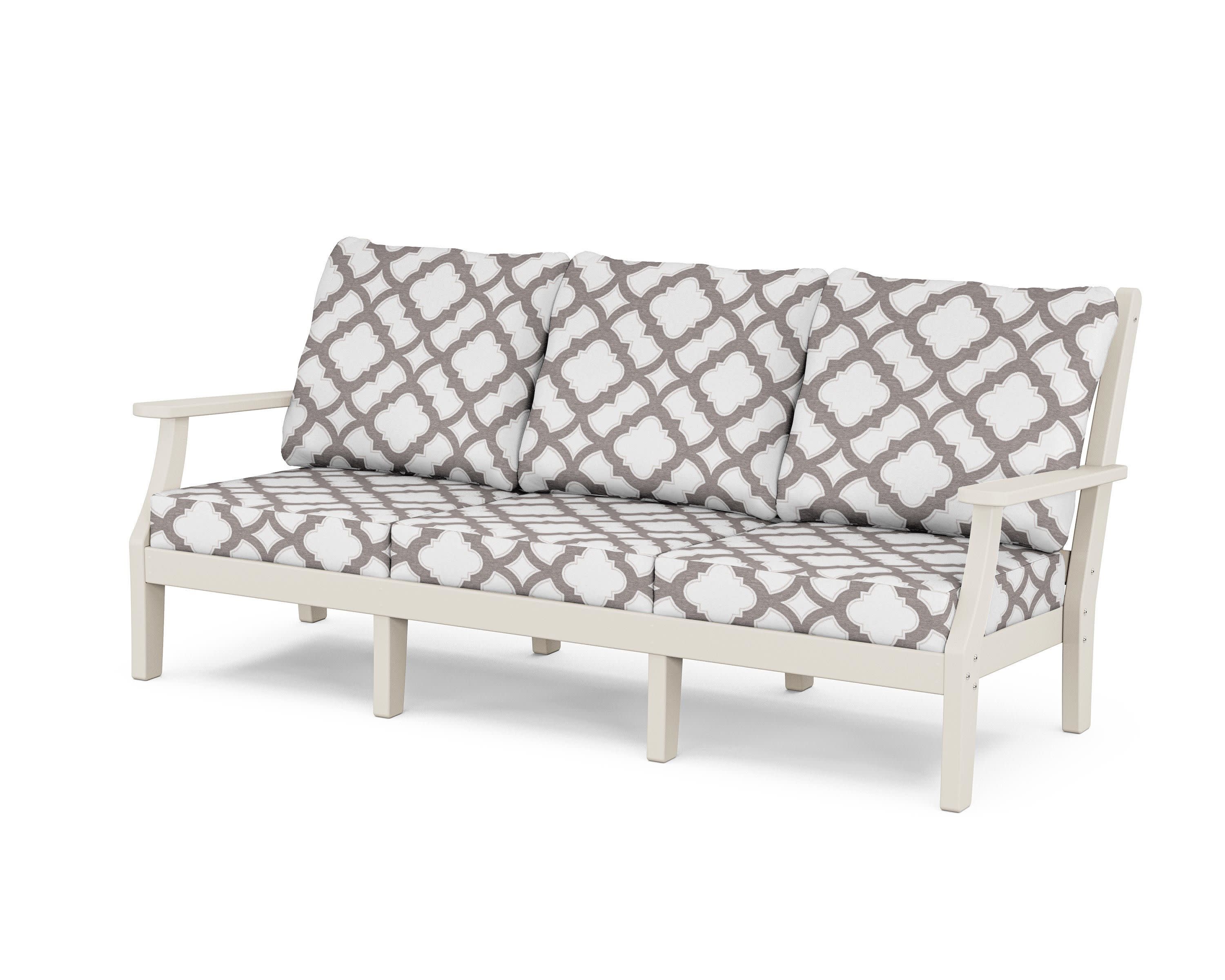 Wovendale Deep Seating Sofa in Sand / Trellis Grey Mist