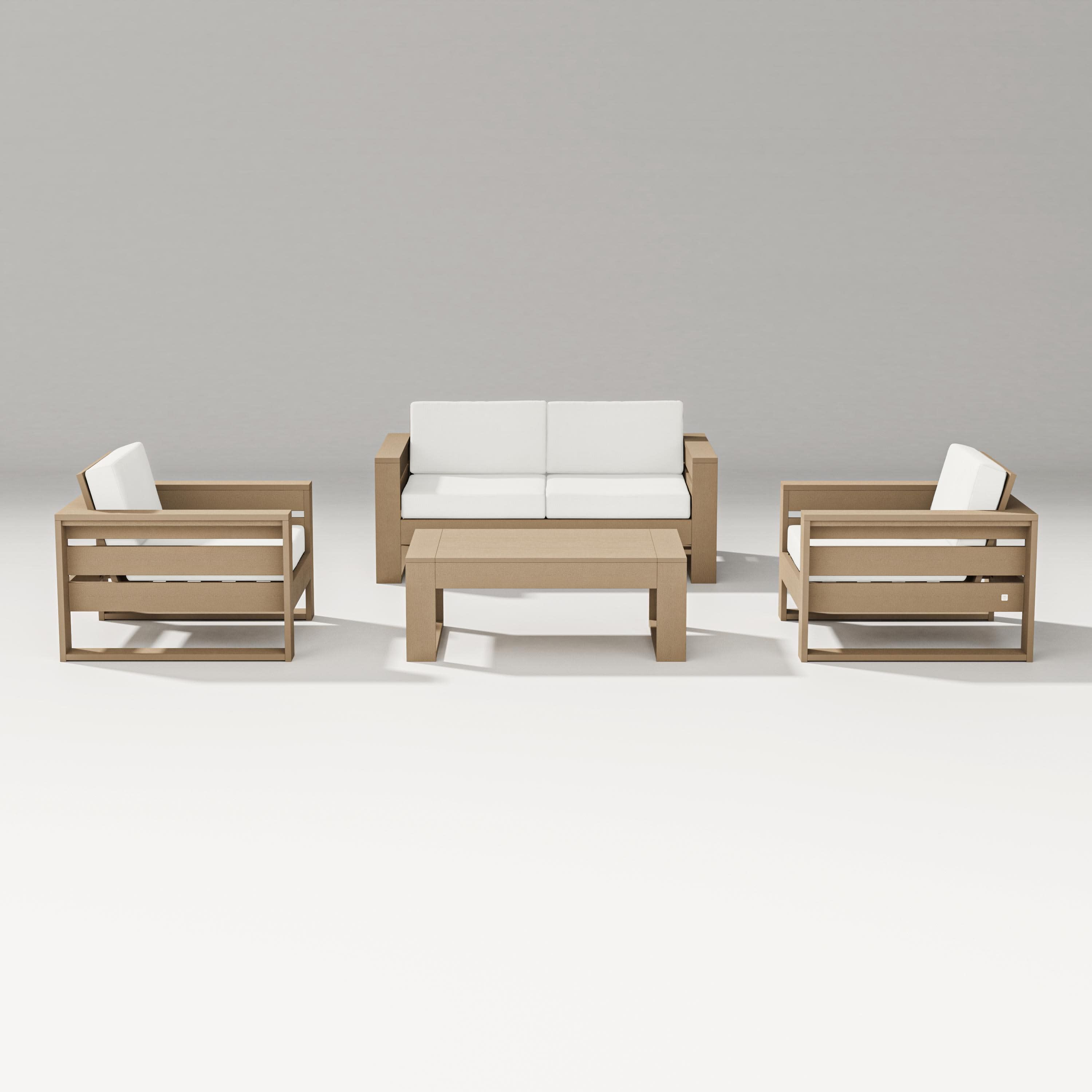 Latitude 4-Piece Lounge Loveseat Set in Vintage Sahara / Natural Linen
