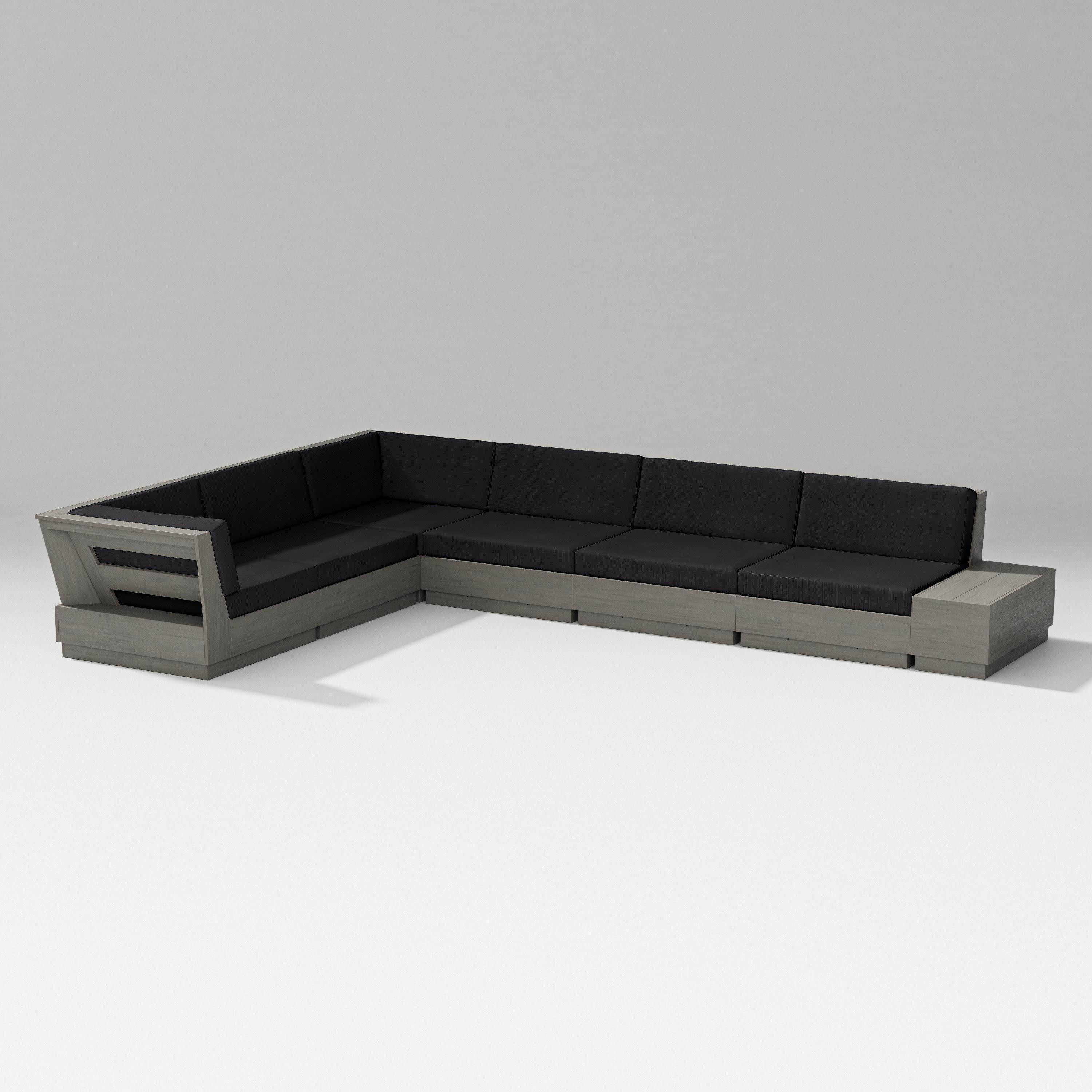 Elevate 7-Piece Corner Sectional in Driftwood / Midnight Linen