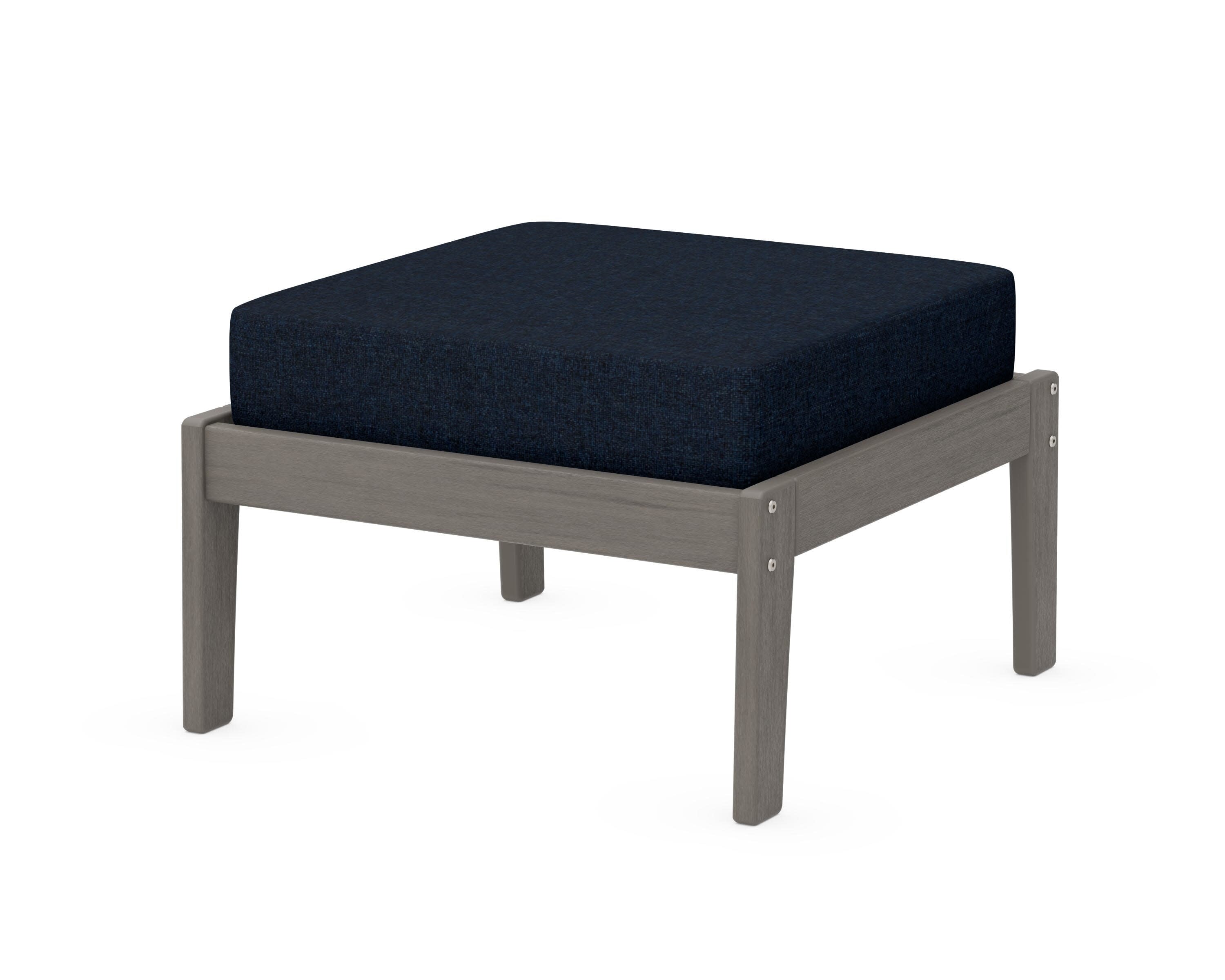 Deep Seating Ottoman in Driftwood / Marine Indigo