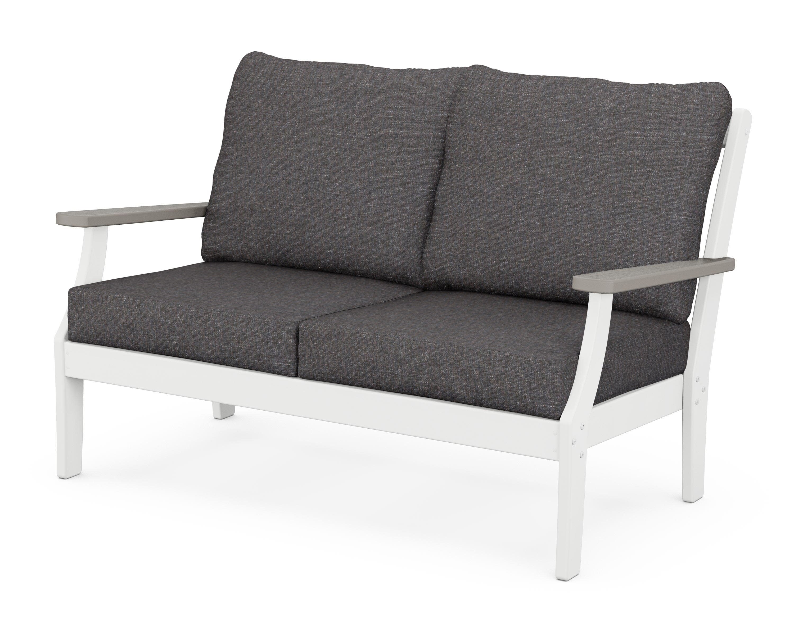 Braxton Deep Seating Loveseat in White / Driftwood / Ash Charcoal