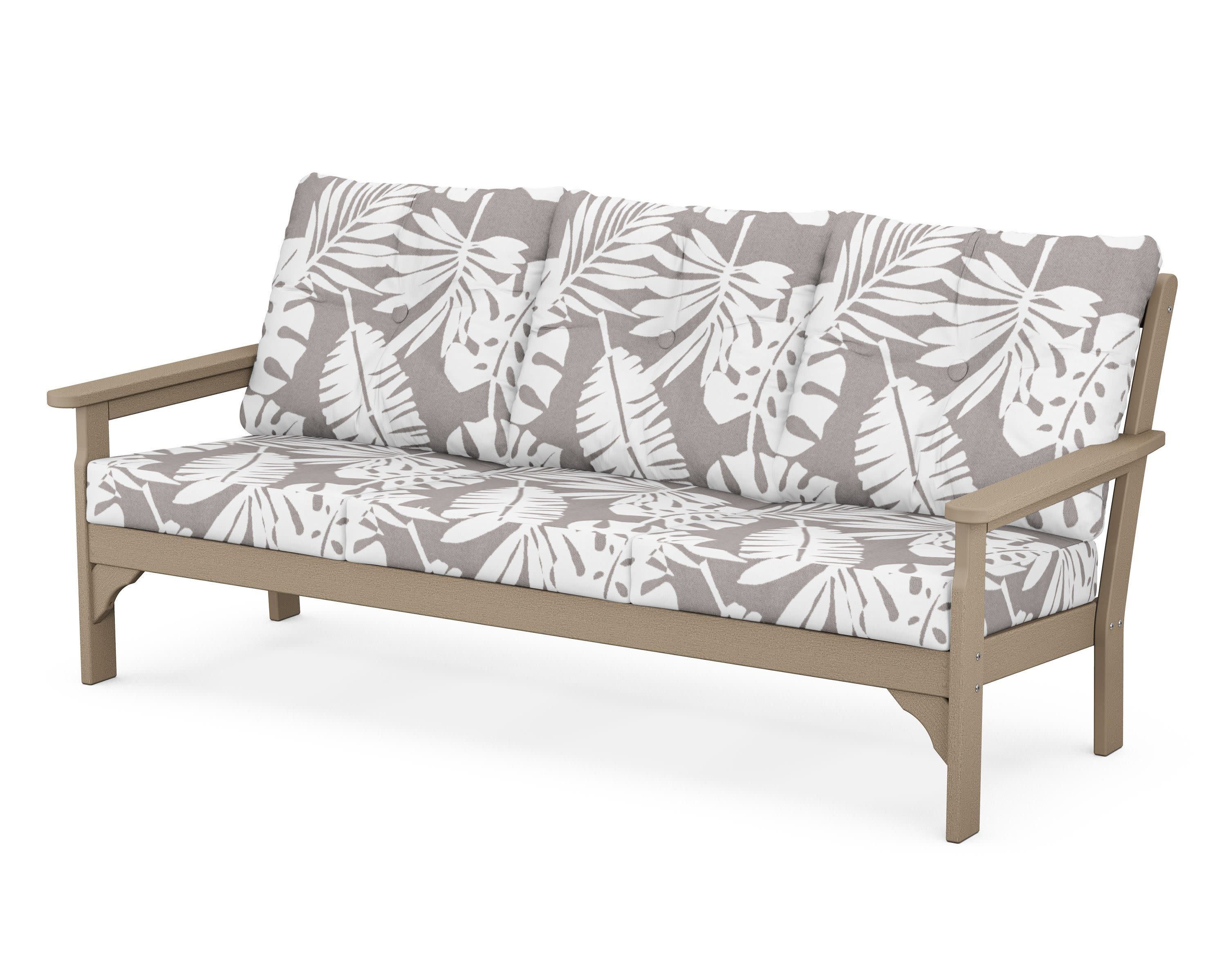 Vineyard Deep Seating Sofa in Vintage Sahara / Leaf Grey Mist
