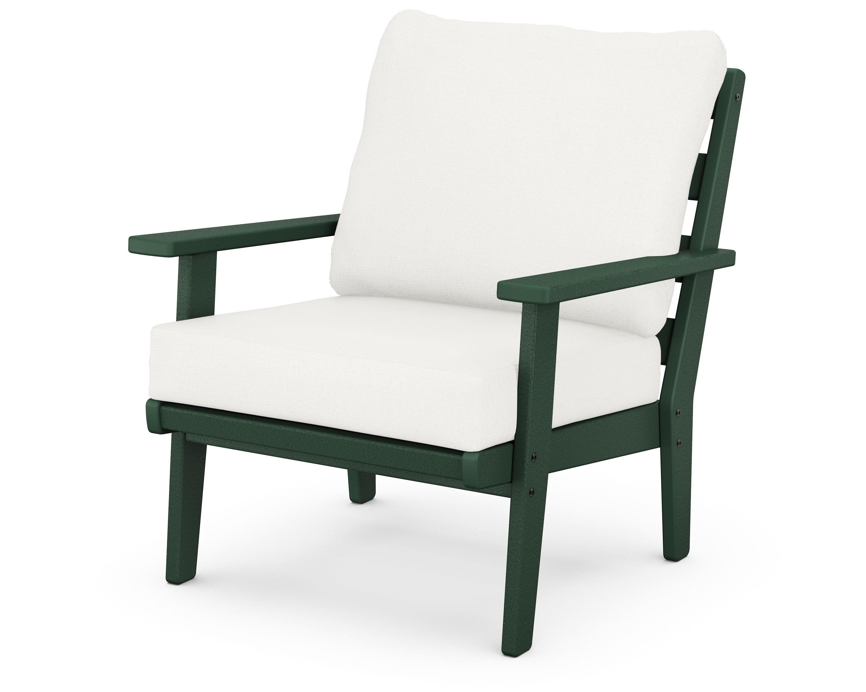 Grant Park Deep Seating Chair in Green / Natural Linen