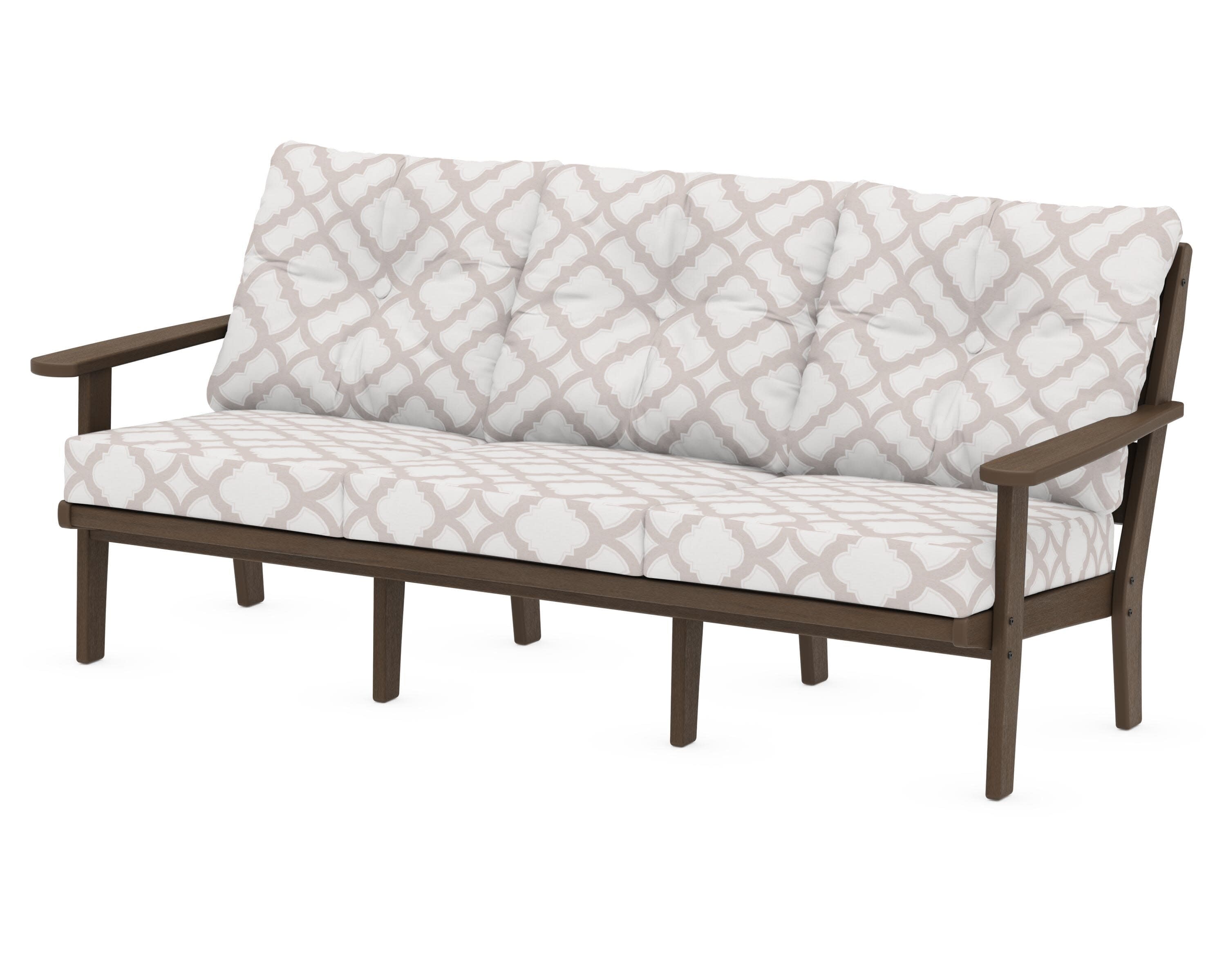 Lakeside Deep Seating Sofa in Kona / Trellis Dune Burlap