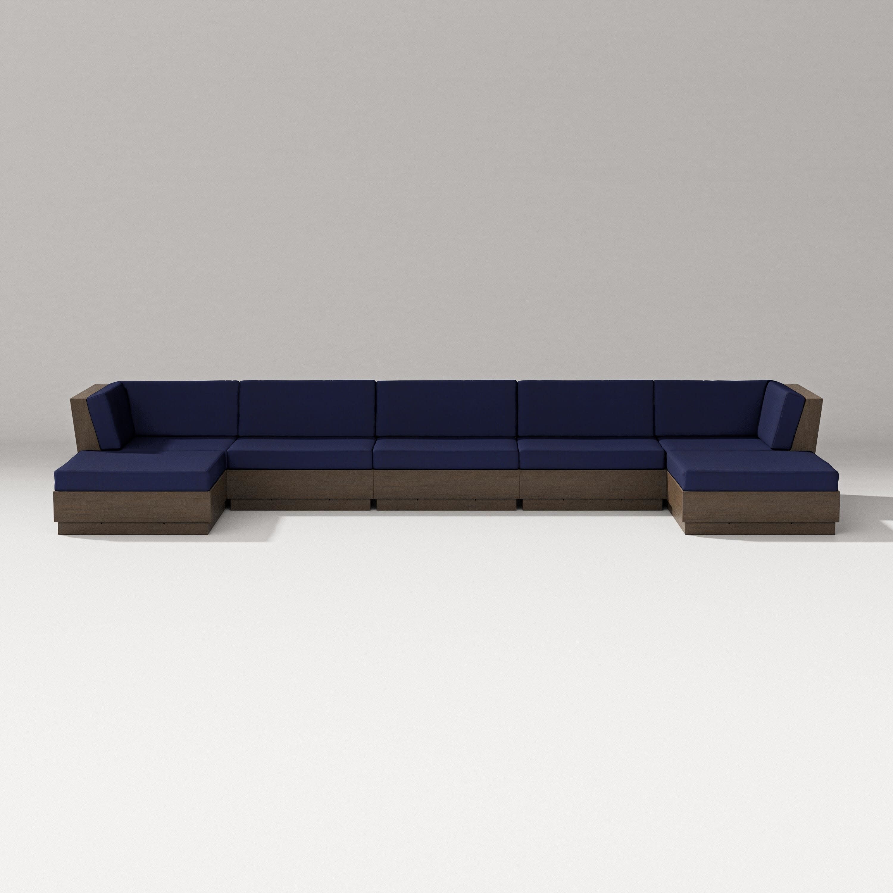 Elevate 7-Piece Double Chaise Sectional in Kona / Navy