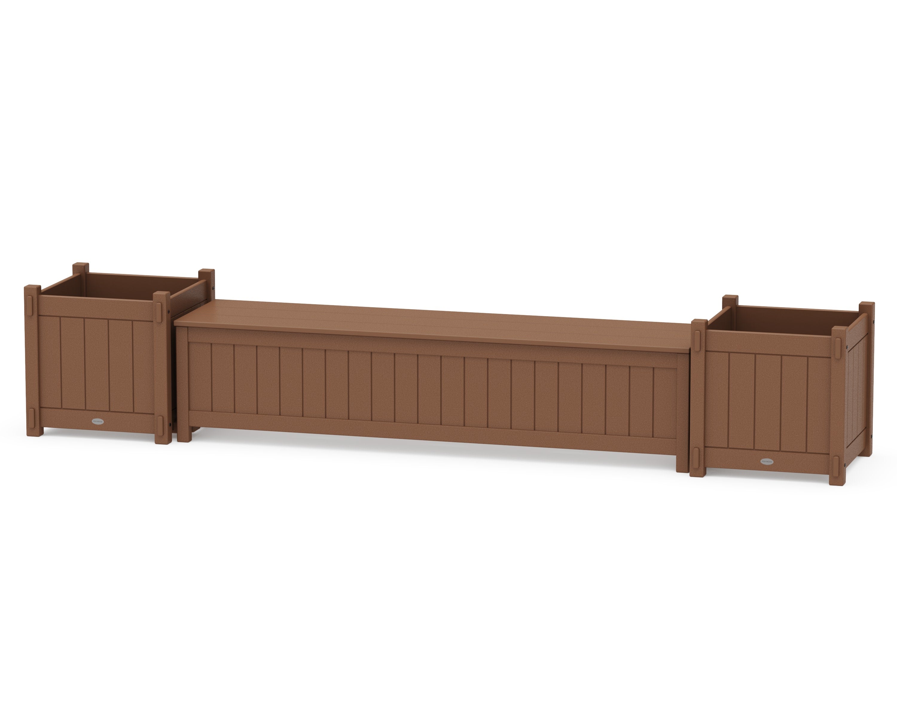 72" Vineyard Straight Planter Storage Bench Set- Large in Teak