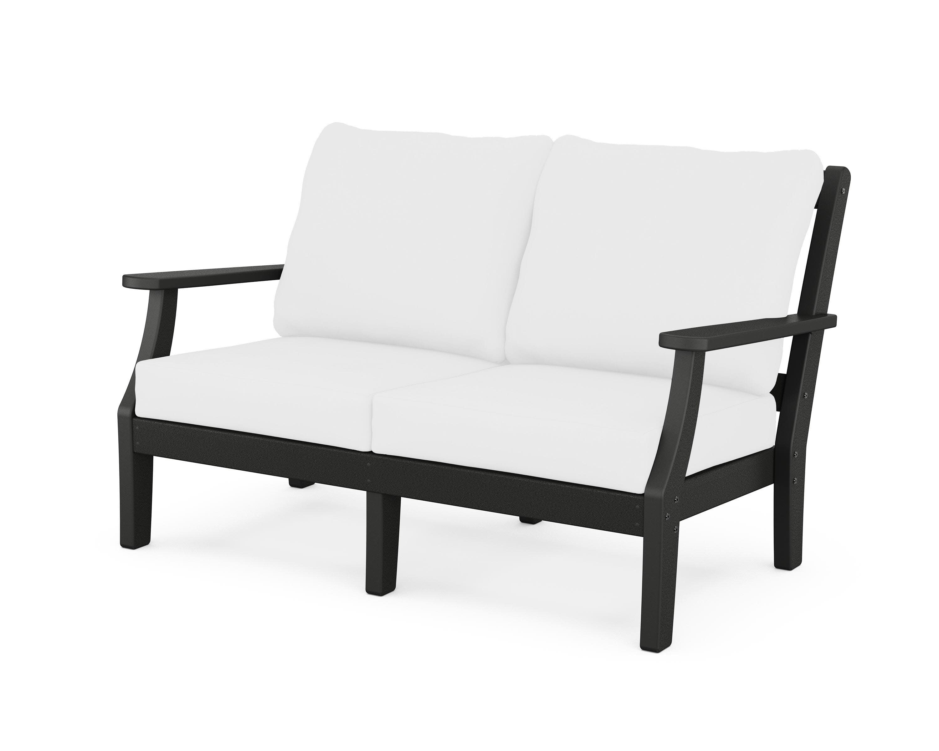 Chinoiserie Deep Seating Loveseat in Black / Natural