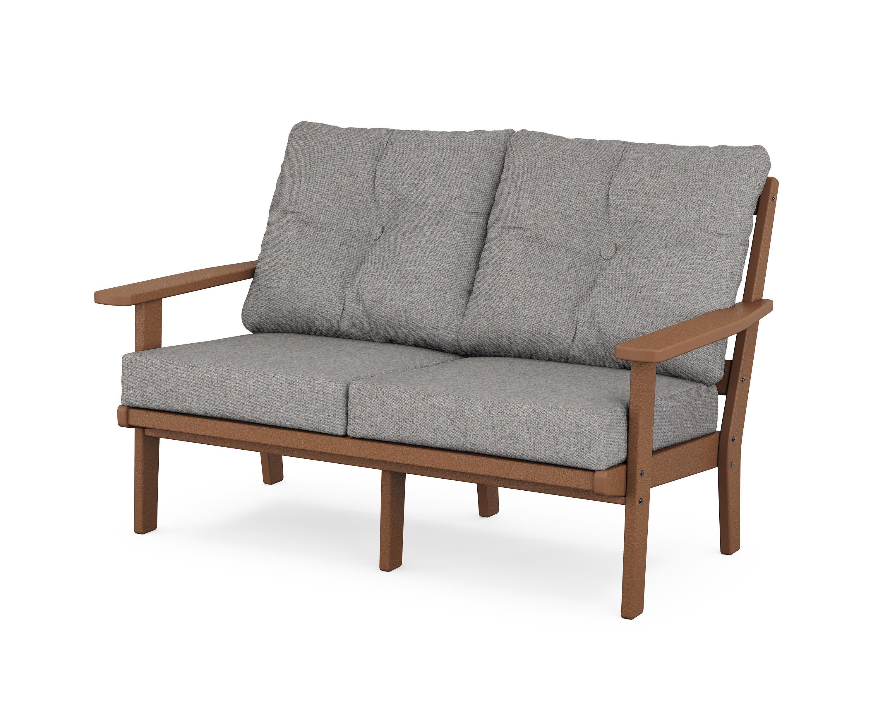 Prairie Deep SeatingLoveseat in Teak / Grey Mist