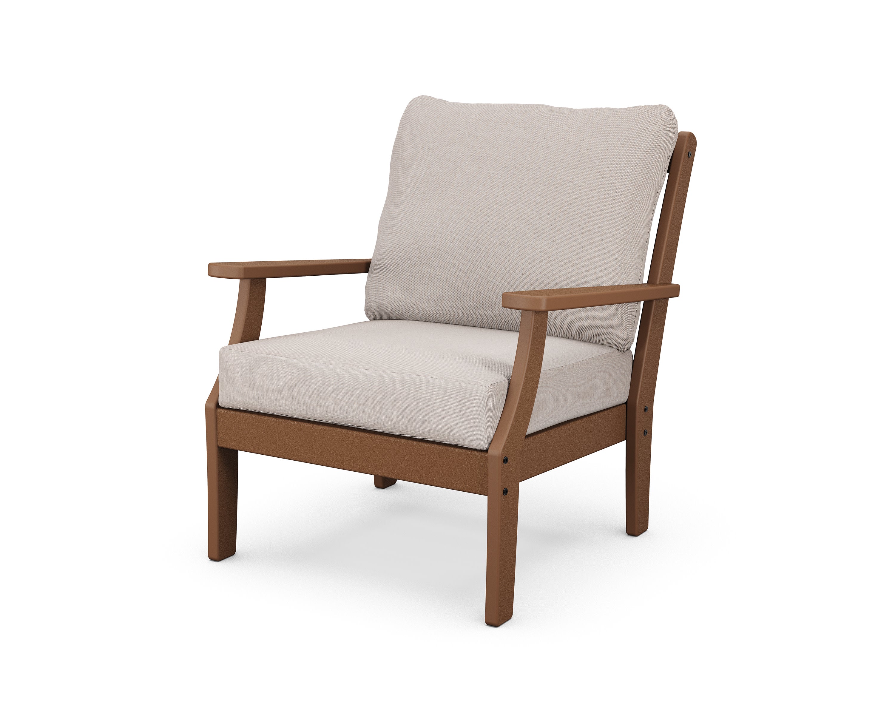 Braxton Deep Seating Chair in Teak / Dune Burlap