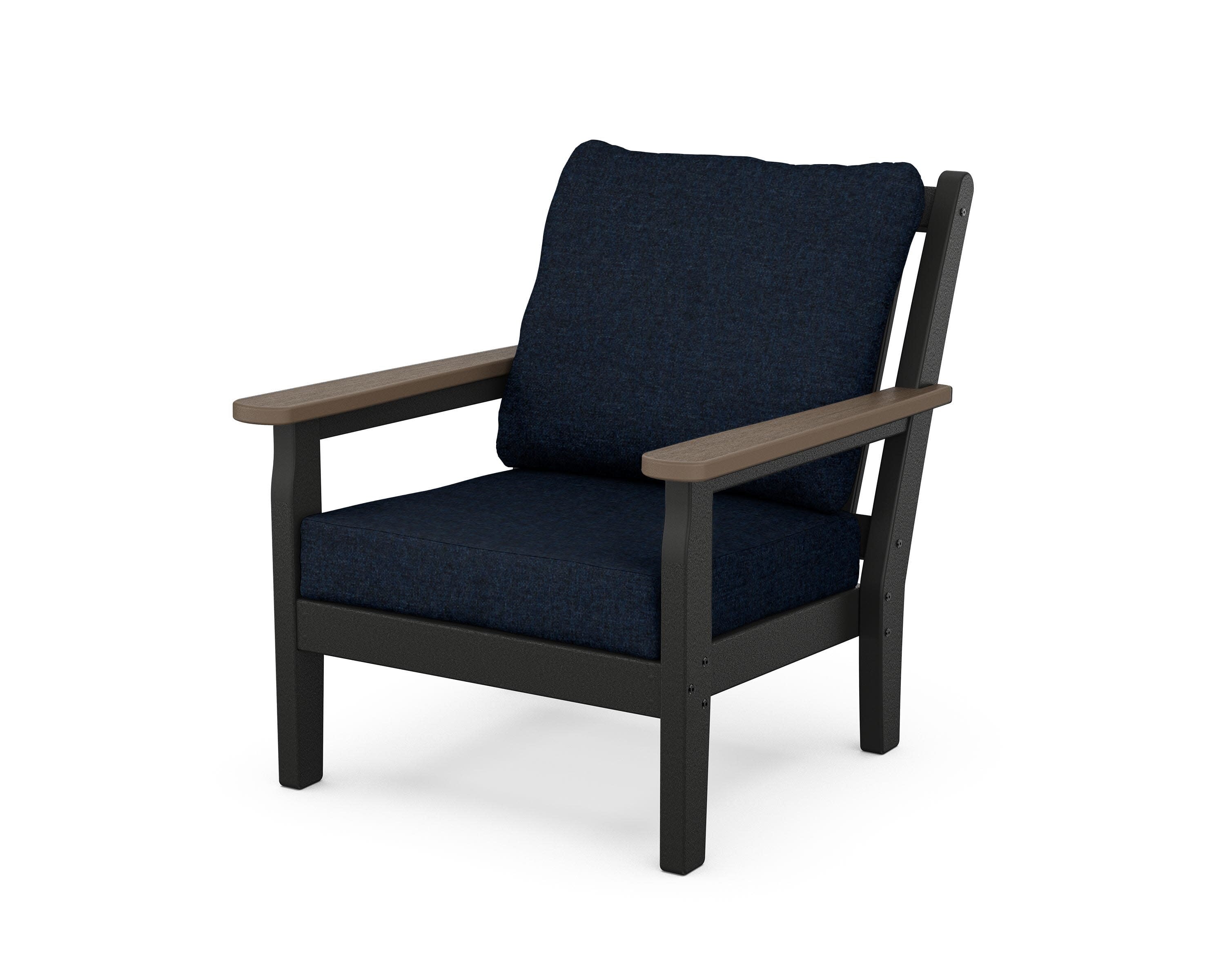 Chippendale Deep Seating Chair in Black / Kona / Marine Indigo
