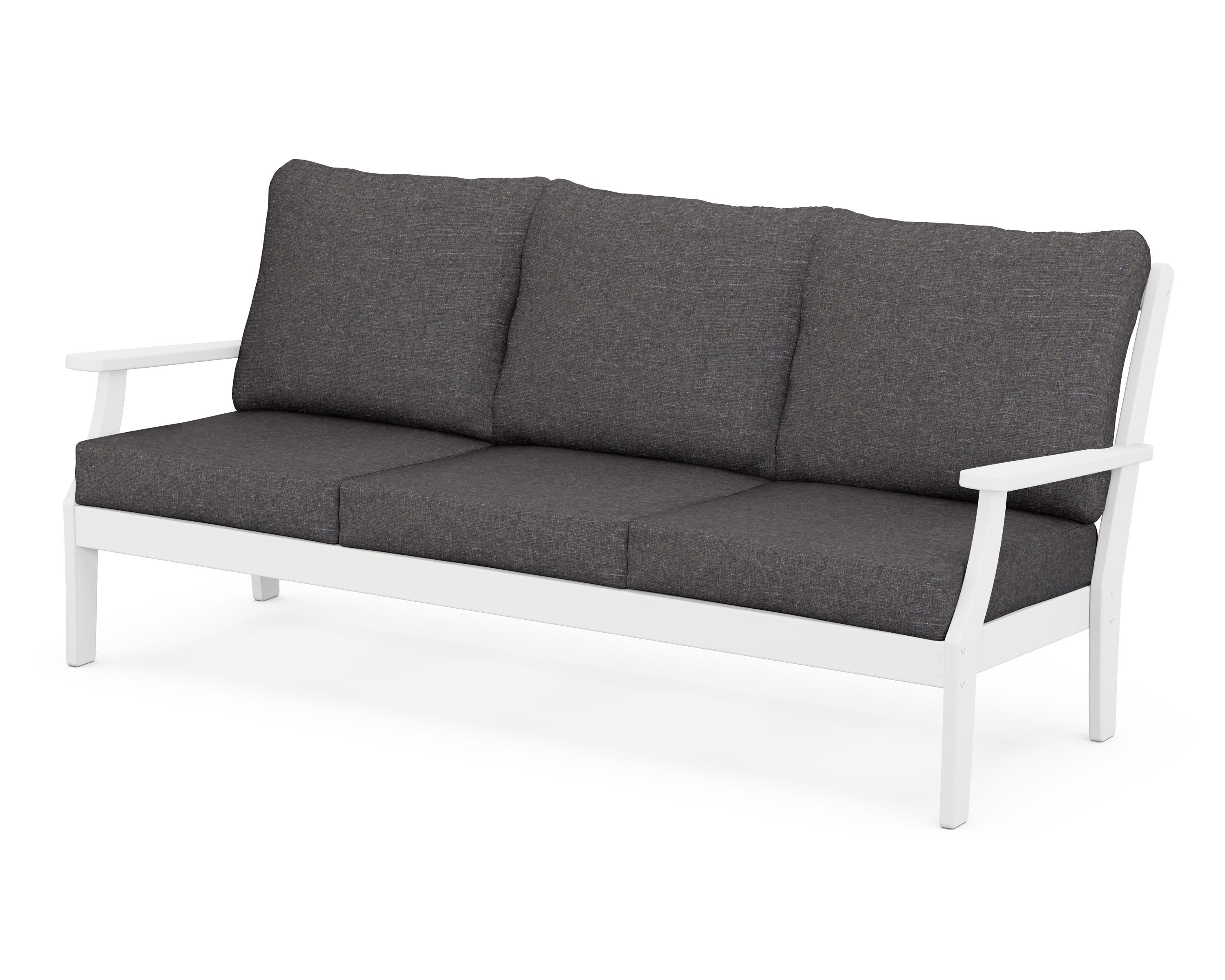 Braxton Deep Seating Sofa in White / Ash Charcoal