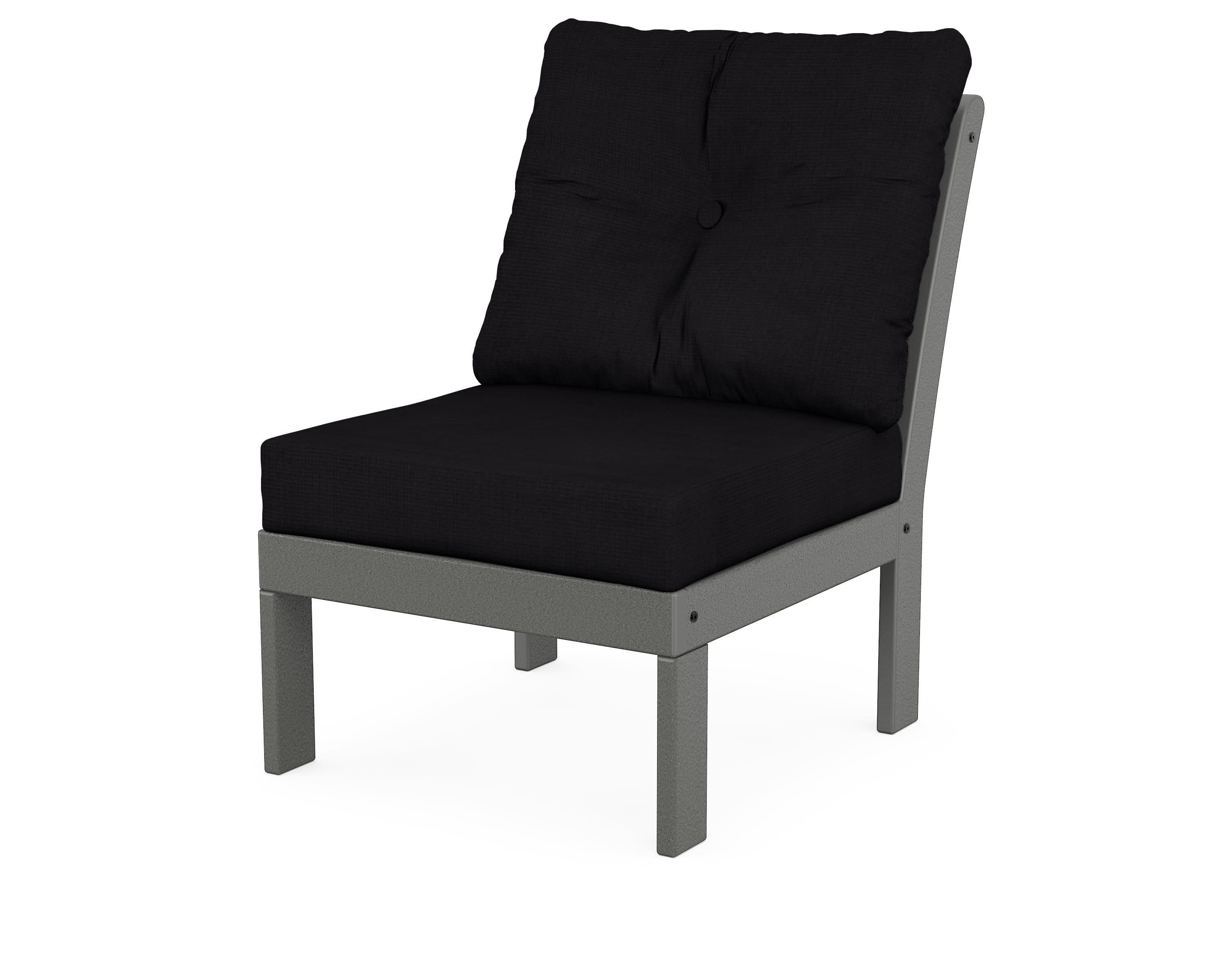 Vineyard Modular Armless Chair in Slate Grey / Midnight Linen