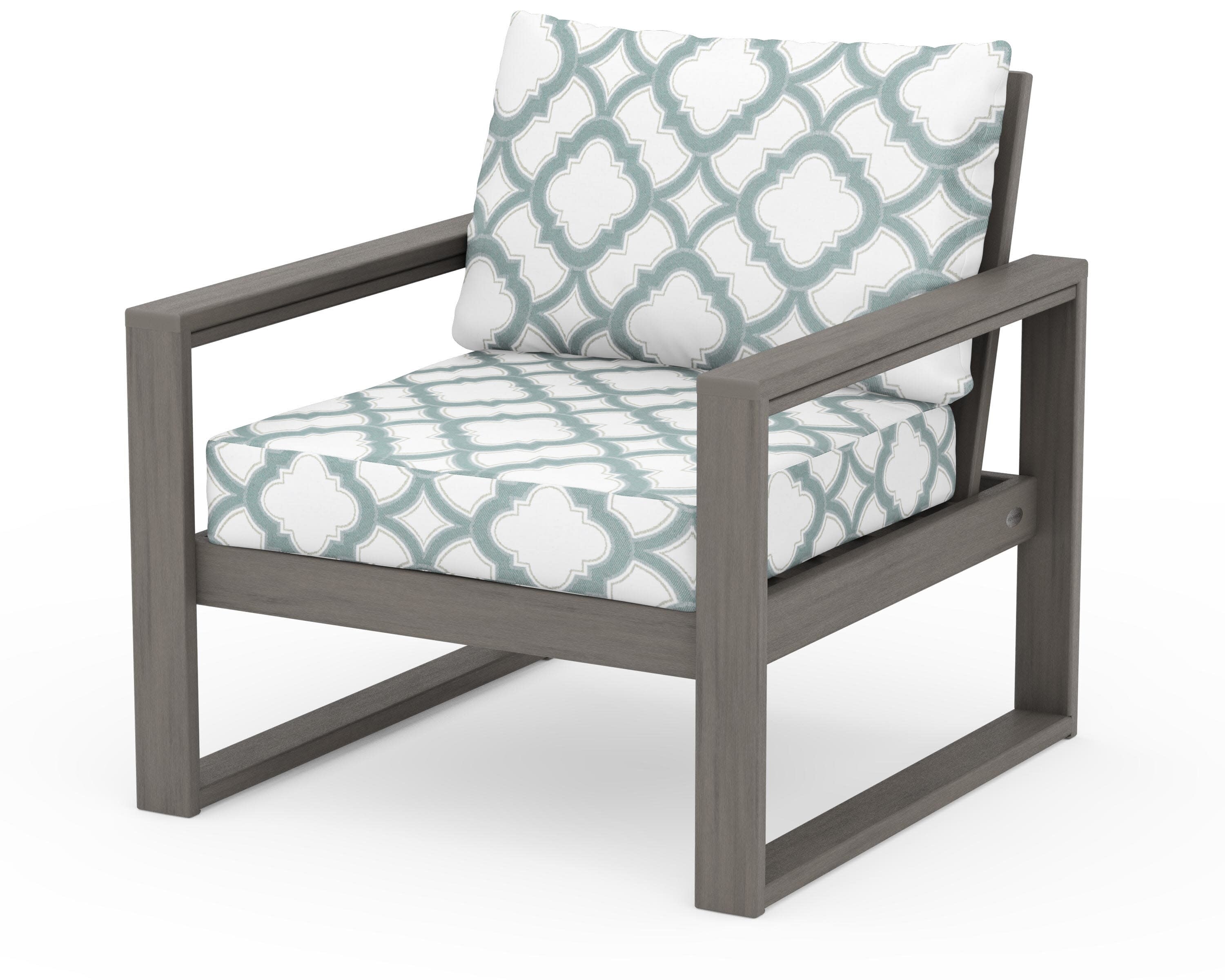 EDGE Club Chair in Driftwood / Trellis Glacier Spa