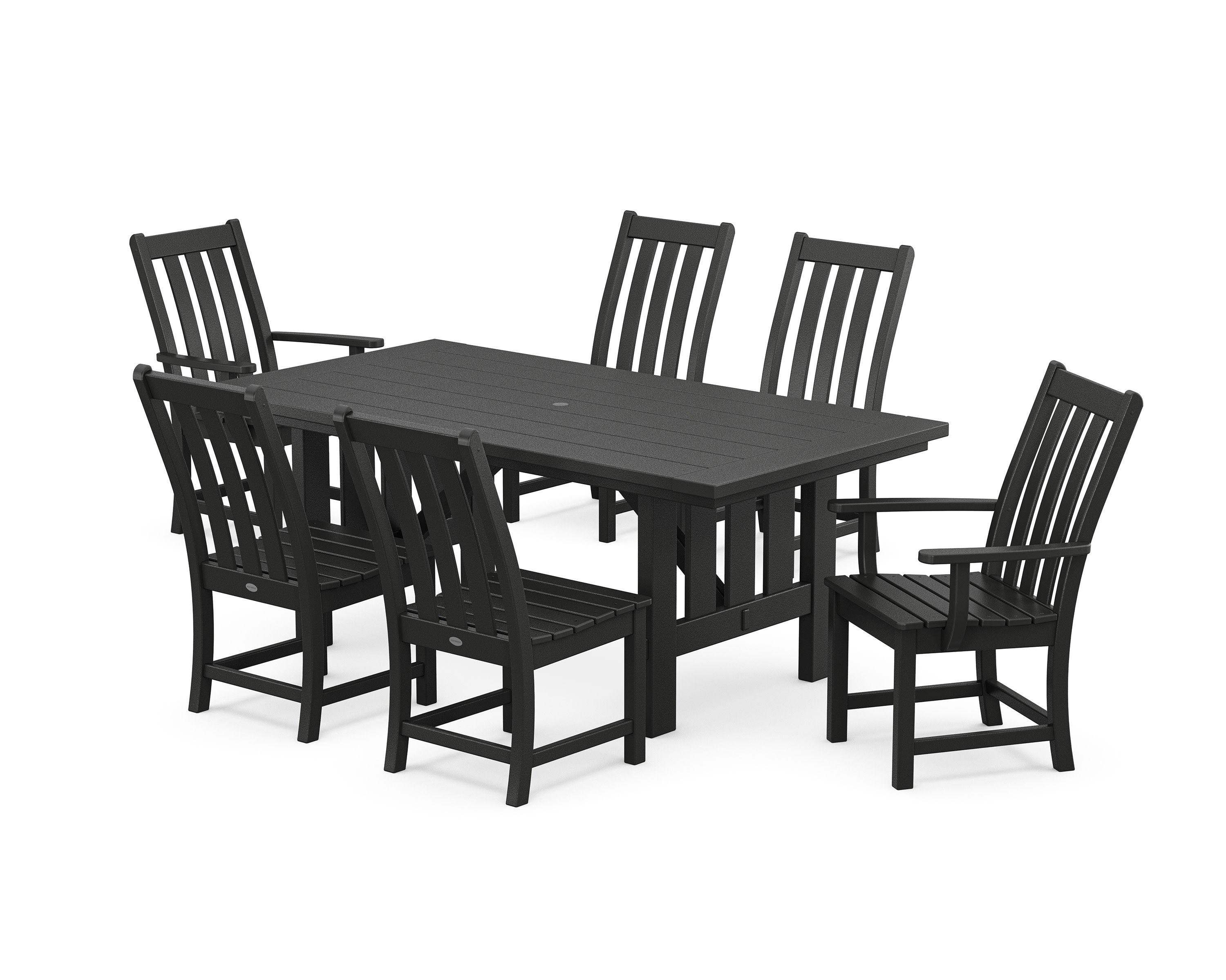 Vineyard 7-Piece Dining Set with Mission Table in Black