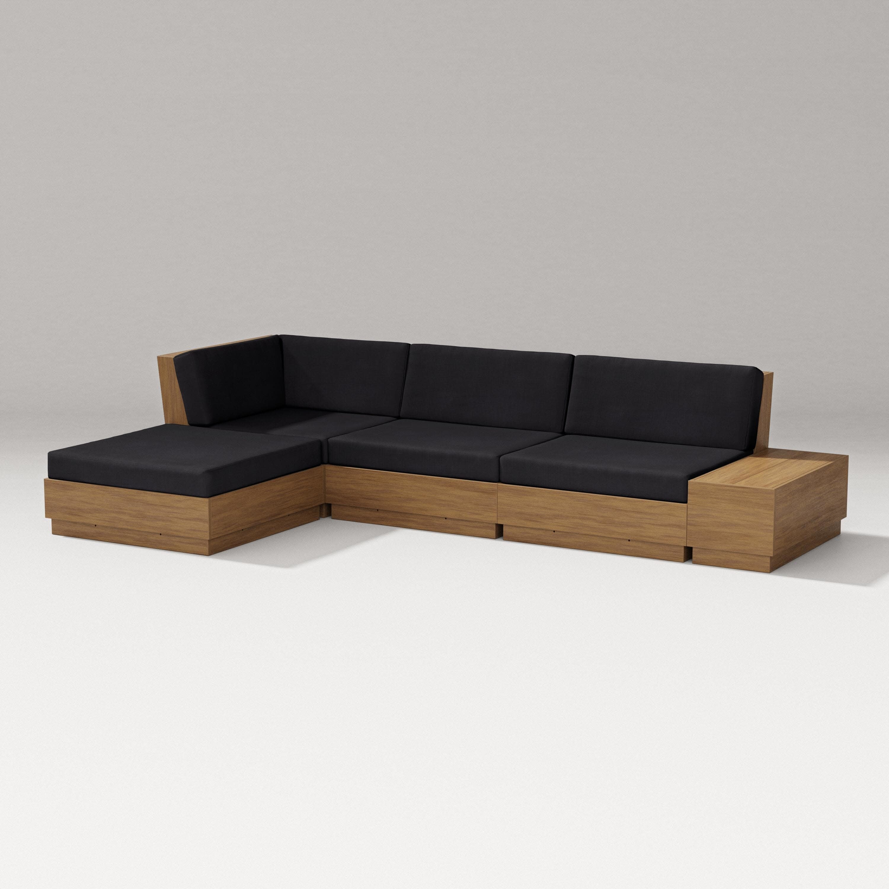 Elevate Chaise Sectional in Natural / Midnight Linen
