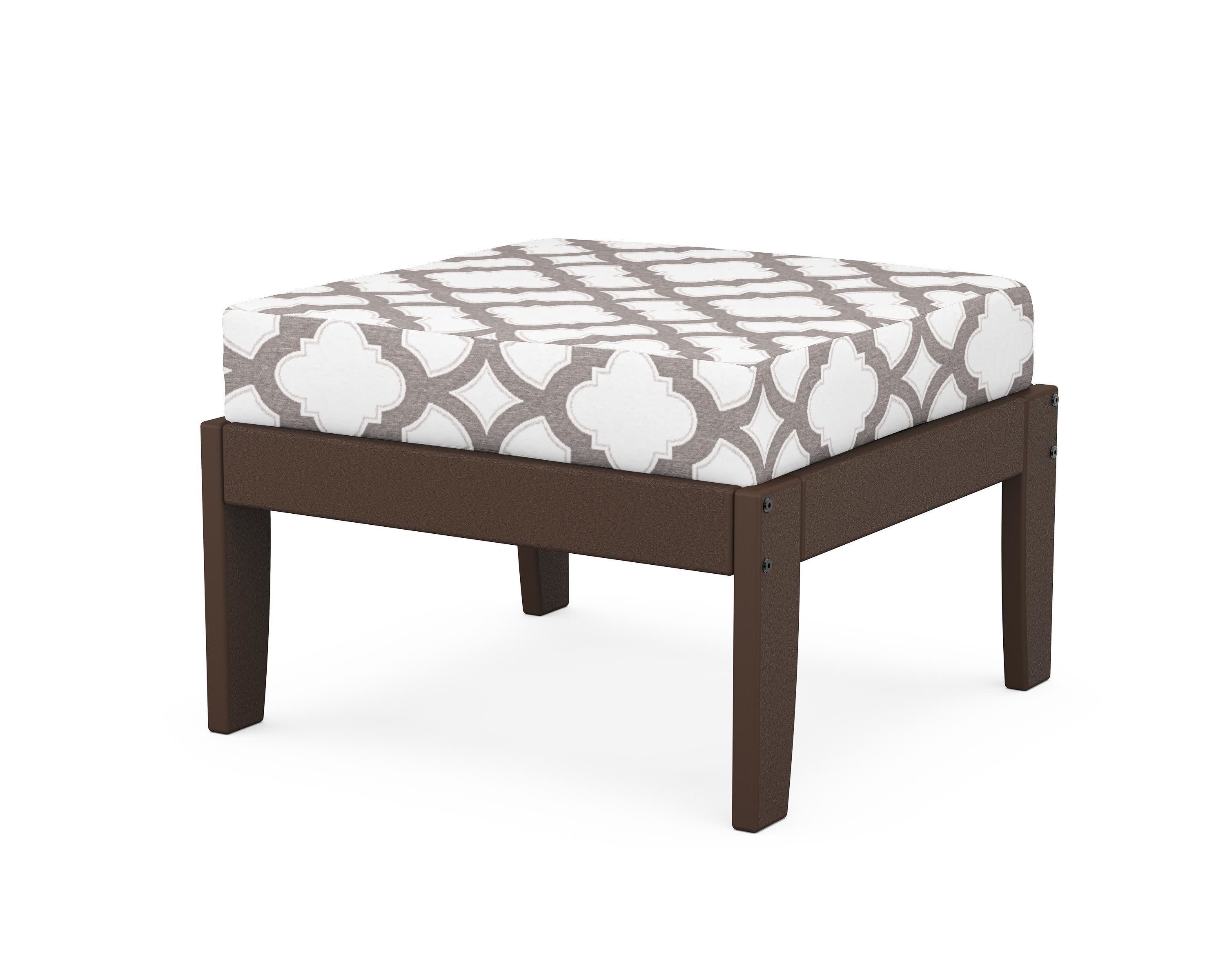 Modular Ottoman - Classic in Mahogany / Trellis Grey Mist
