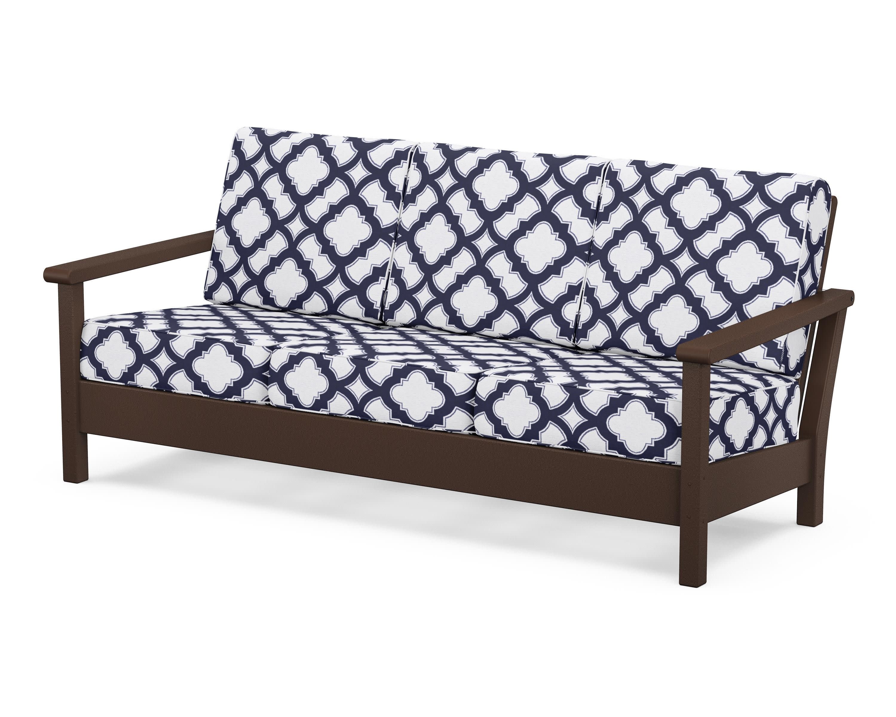 Harbour Deep Seating Sofa in Mahogany / Trellis Navy