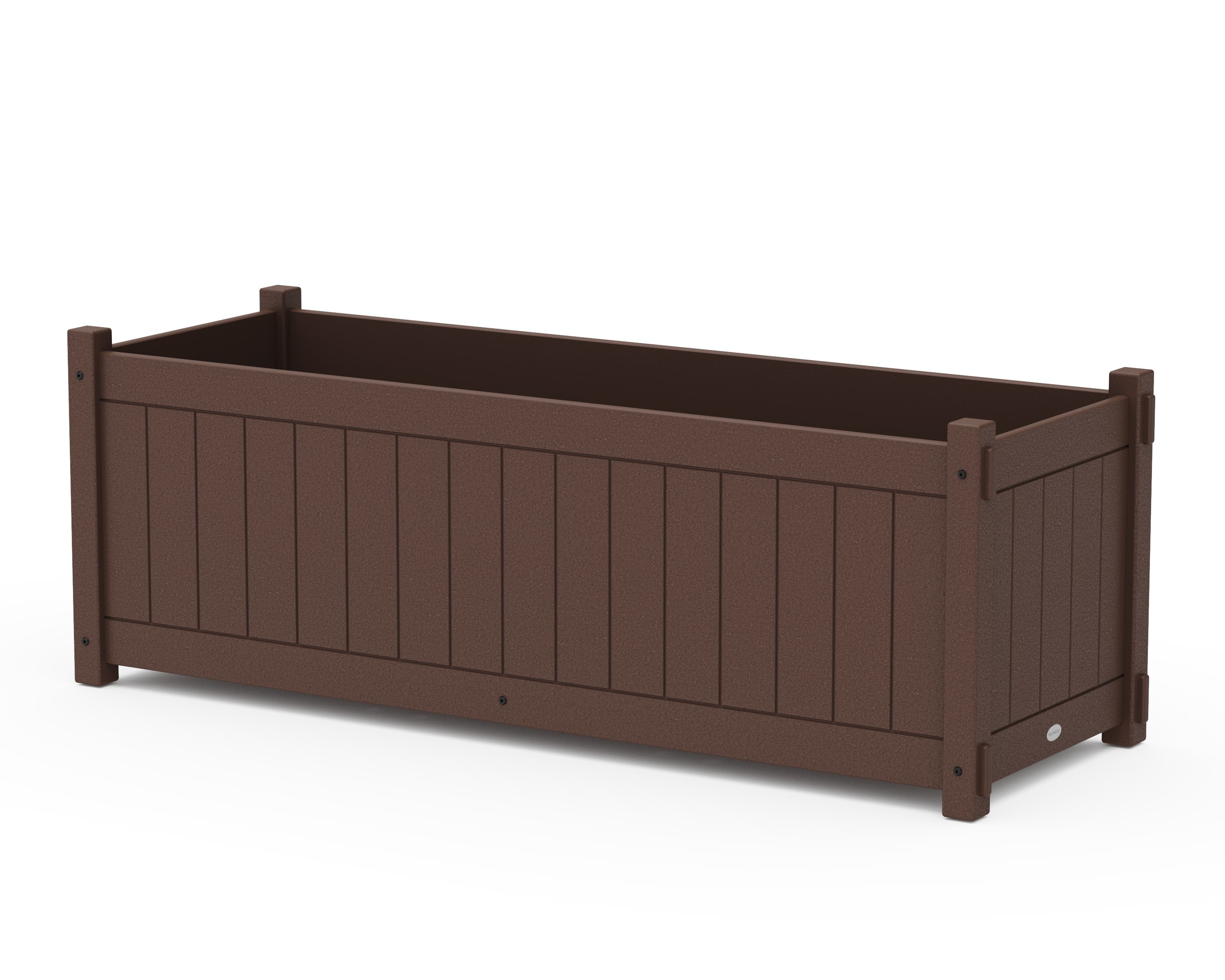 Vineyard Large Rectangle Triple Planter Box in Mahogany